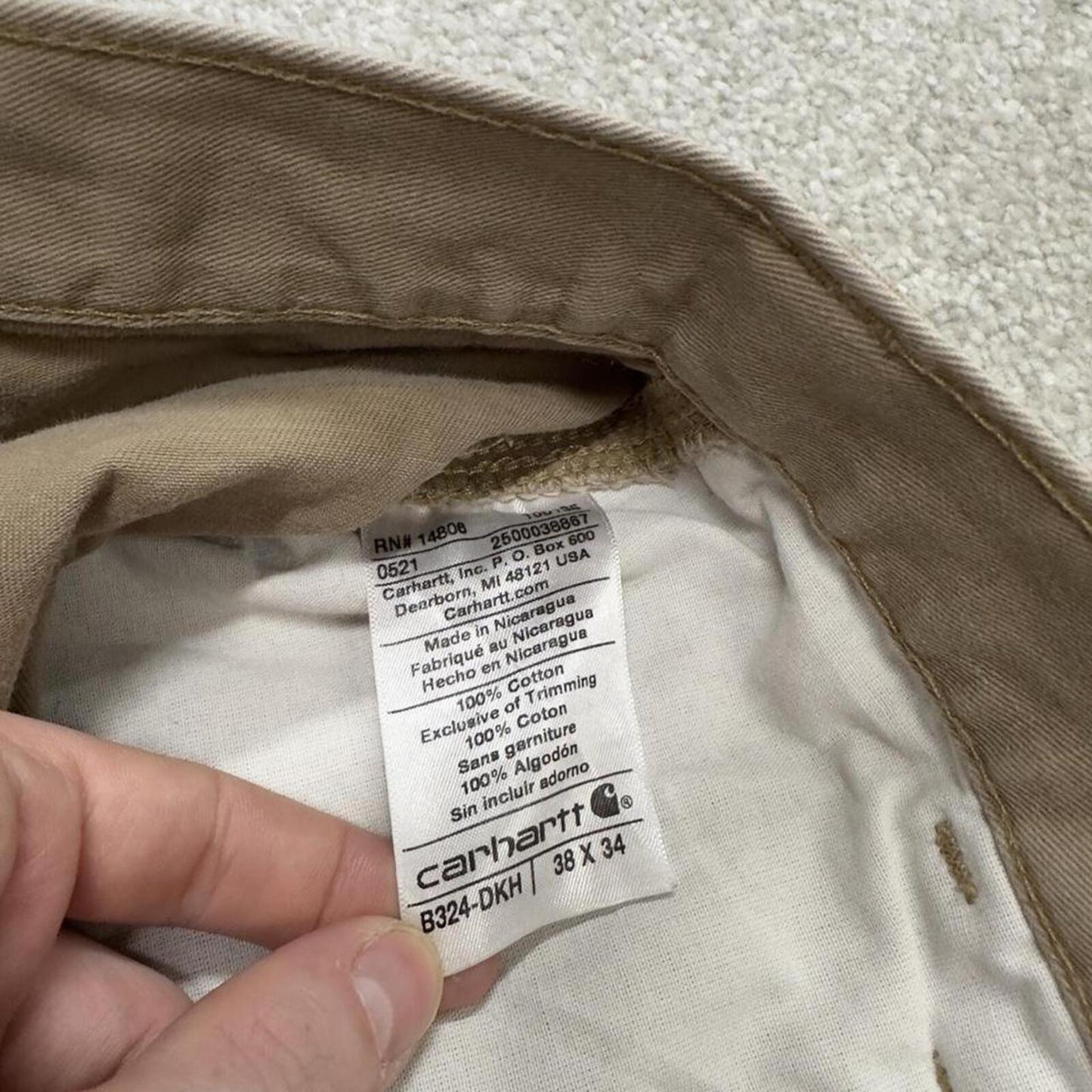 Carhartt carpenter pants relaxed khaki Loose skate style workwear Y2K cargo pants