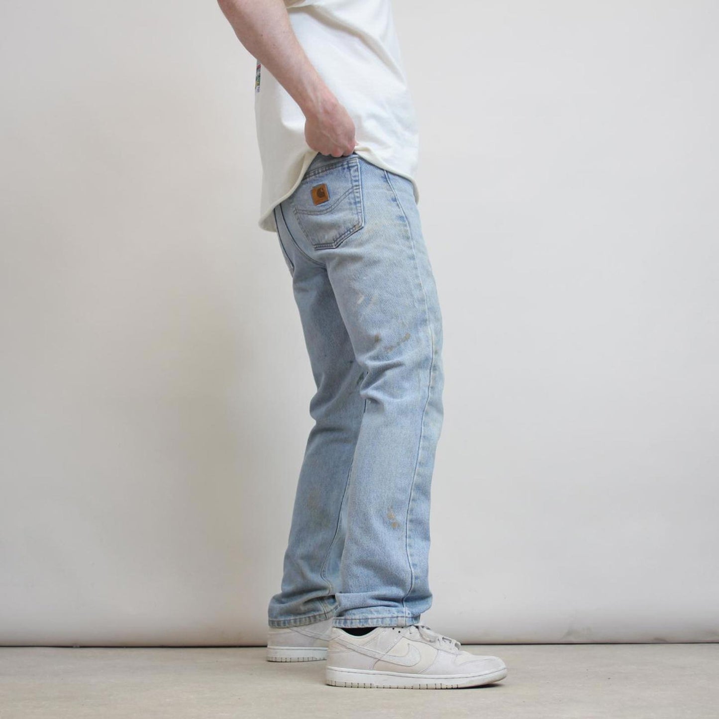 Mens vintage Carhartt jeans W34 L34 blue traditional fit 90s style jeans