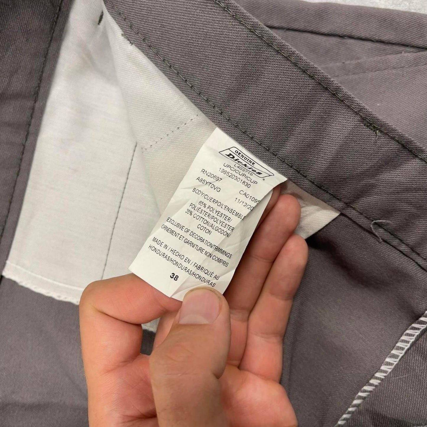 Baggy grey Dickies carpenter shorts W38
