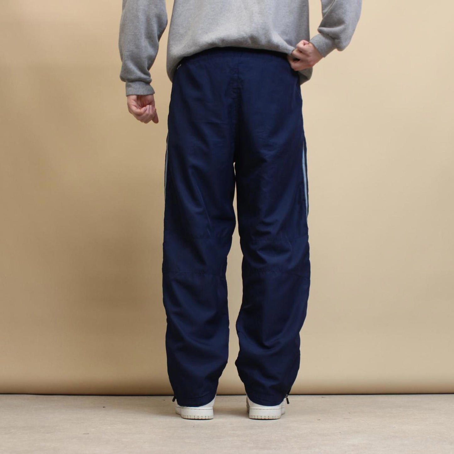 Navy Starter tracksuit bottoms S Loose y2k shell suit trackies