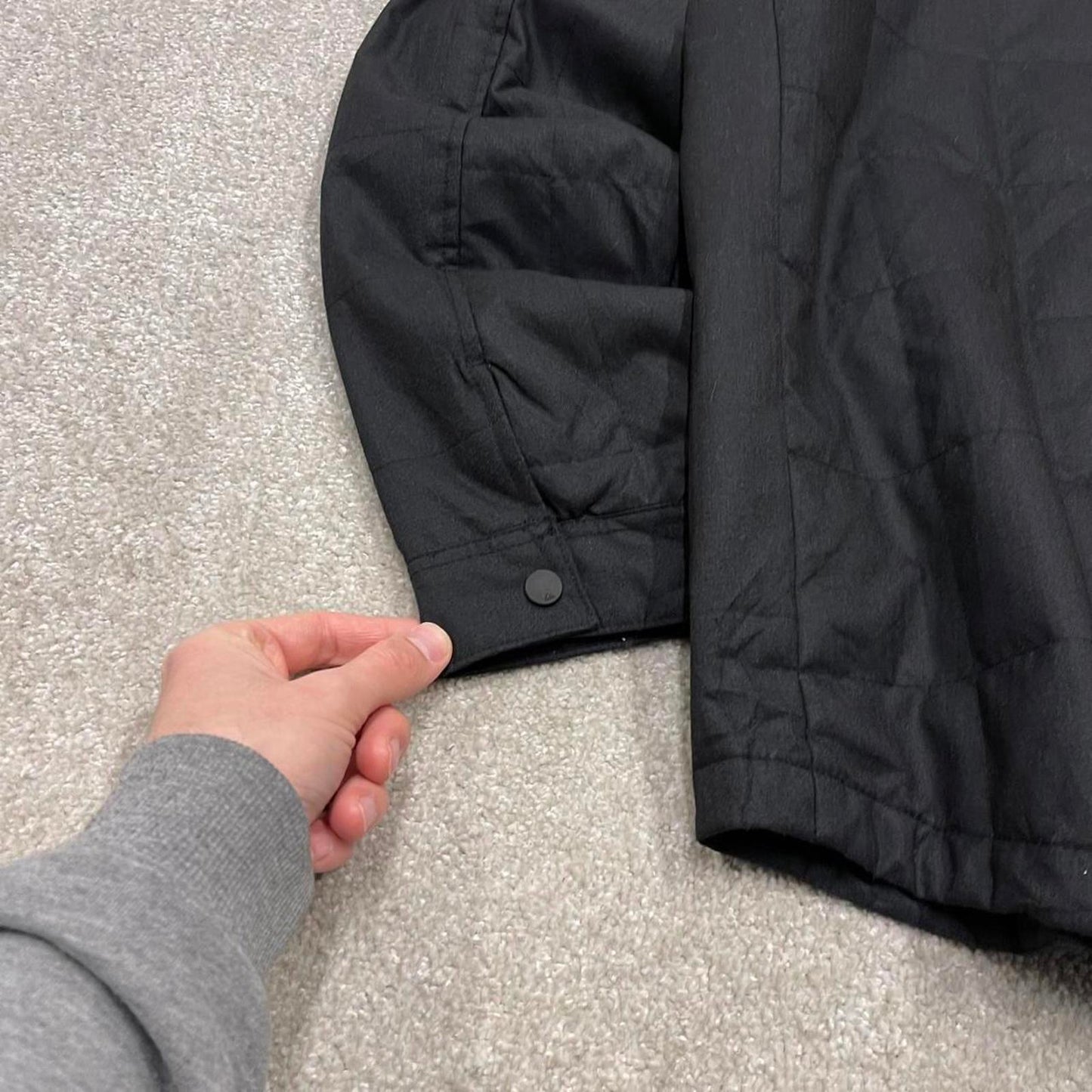 00s Quiksilver technical over shirt jacket M men's black y2k style quilted shacket