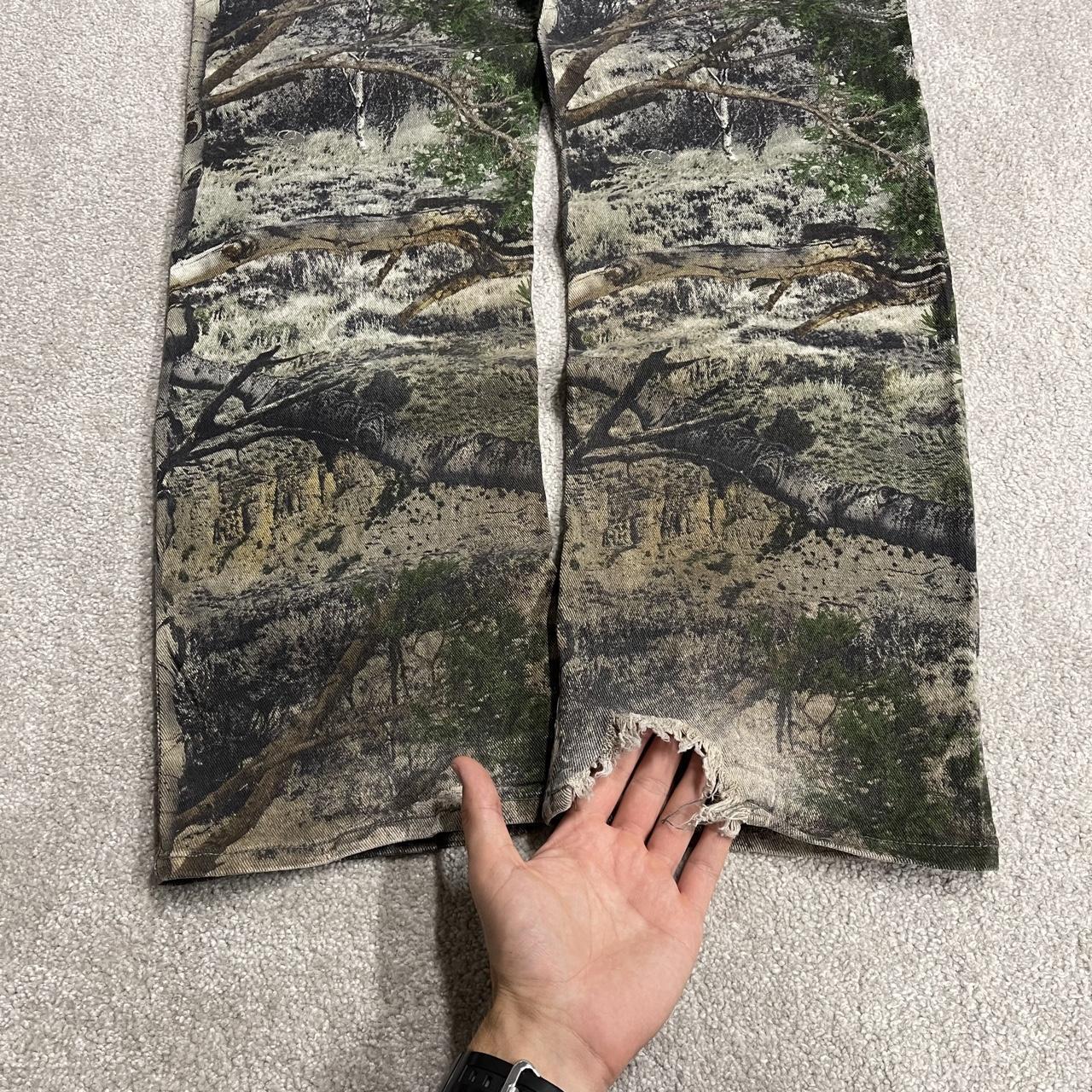 Mossy Oak camo jeans Y2K khaki Straight leg stretch Realtree forest camouflage pants