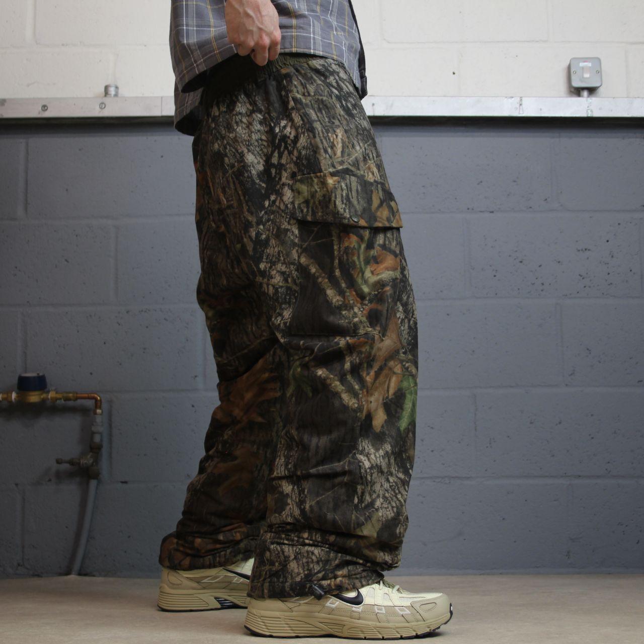 Vintage Realtree fleece khaki camo cargo pants XL thick fleece hunting utility trousers
