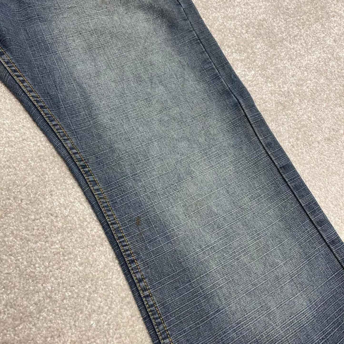 Y2K embroidered jeans Indigo-30 blue Loose denim 00s style pants