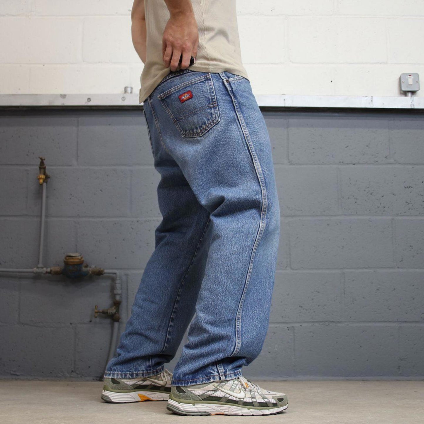 Dickies jeans W38L30 loose blue denim 90s style skater style jeans