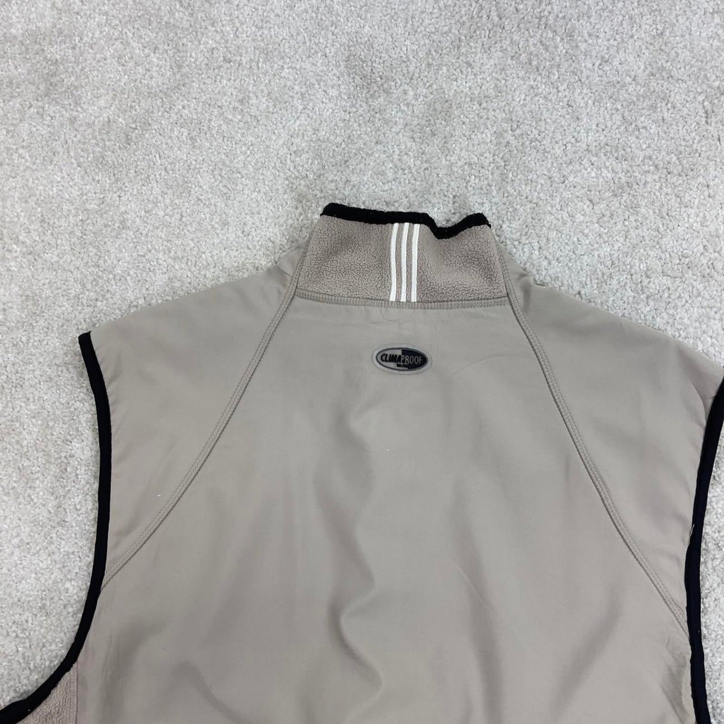 Beige Adidas technical fleece gilet Medium men's full zip up autumn fall fashion