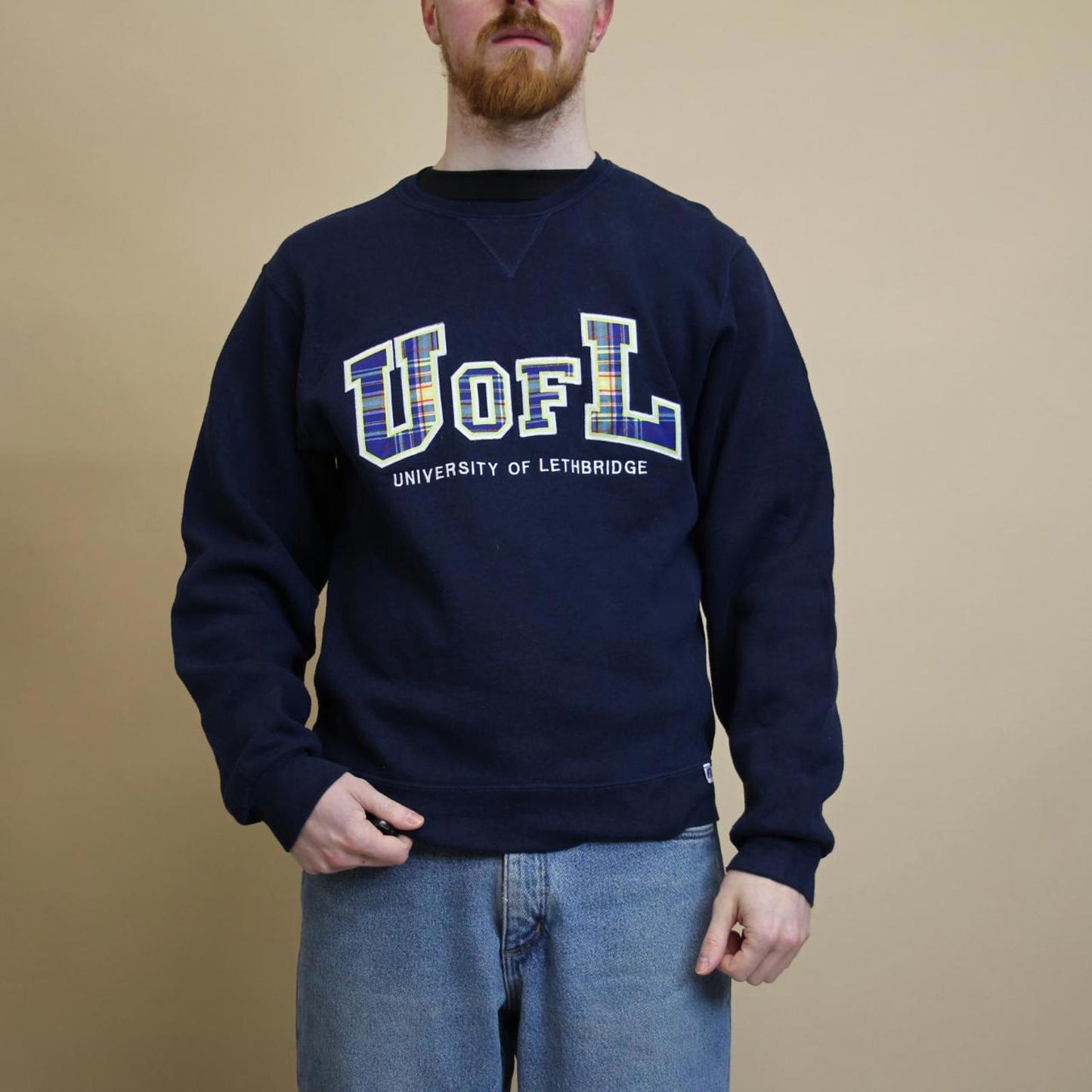 Blue vintage Russell sweatshirt S
