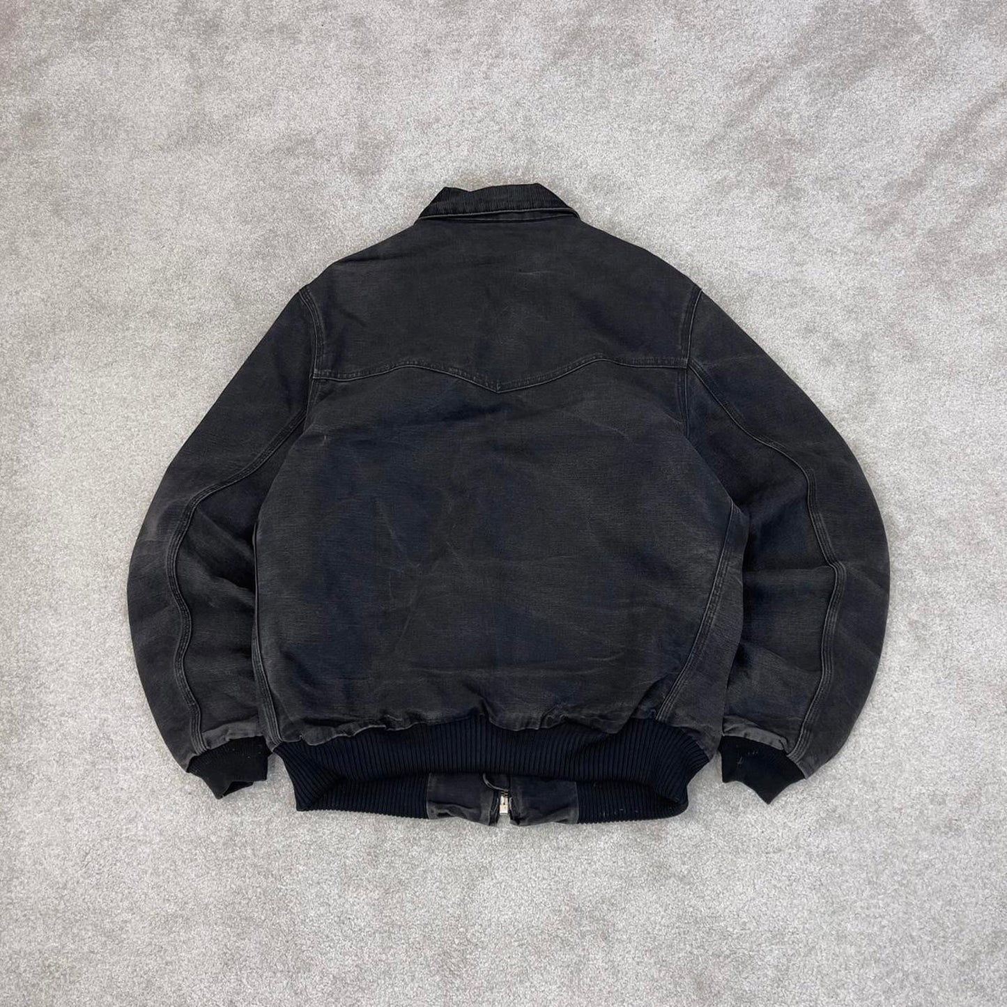 Vintage Black Carhartt Santa Fe Jacket XL canvas 90s style skater bomber