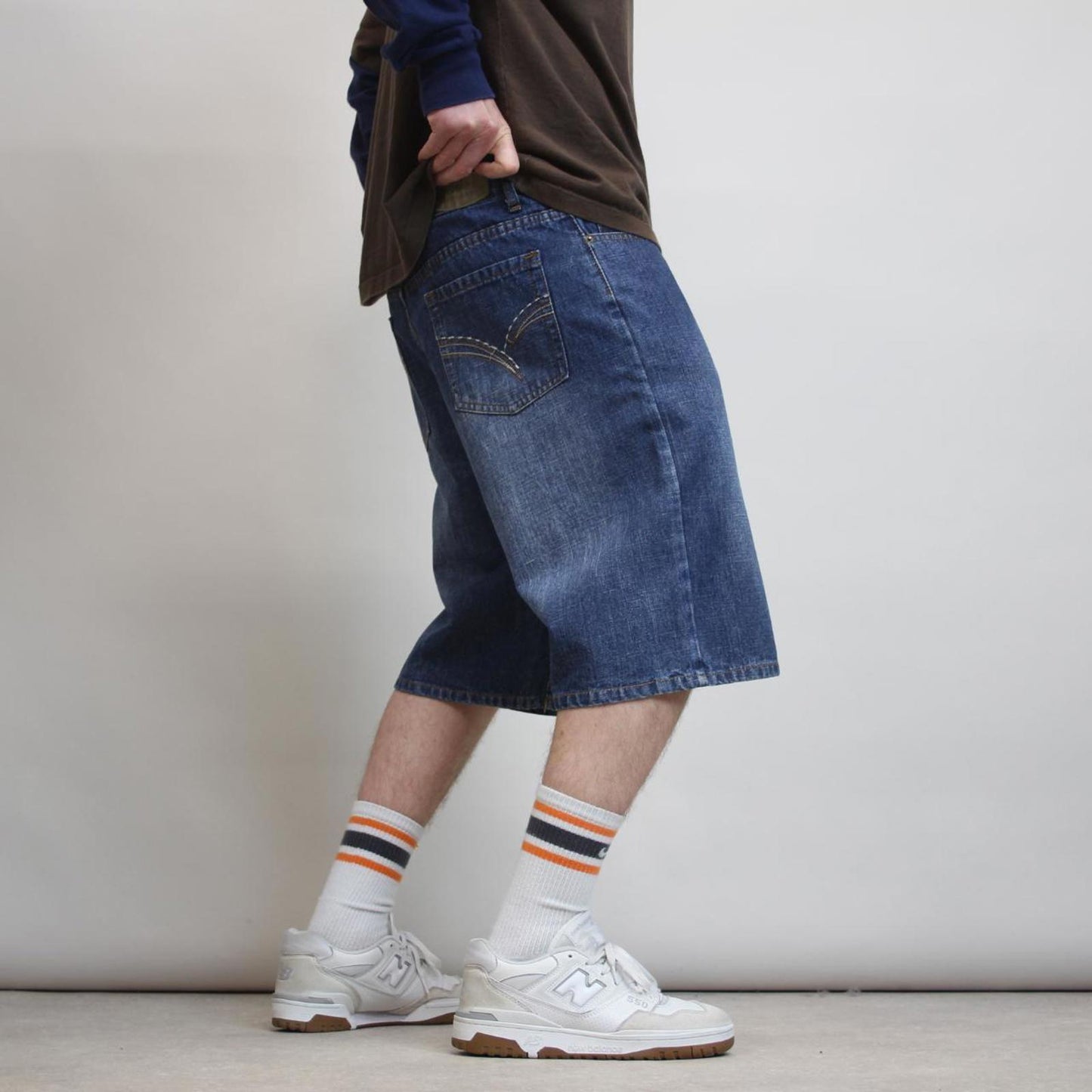 Baggy Eddie Domani jorts W38 wide leg 90s style stitch design shorts