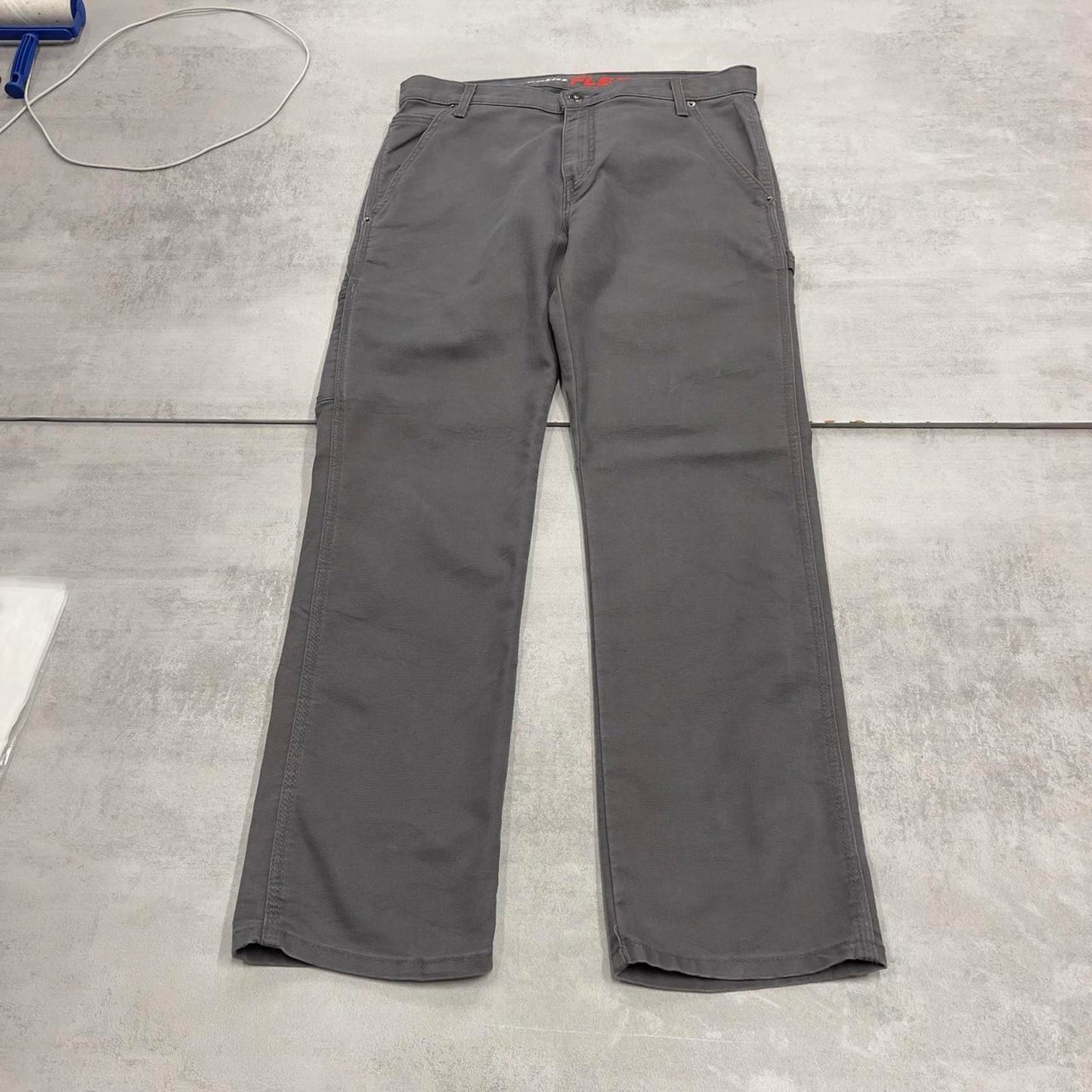 Grey Dickies carpenter jeans W32L30 flex straight leg cargo pants