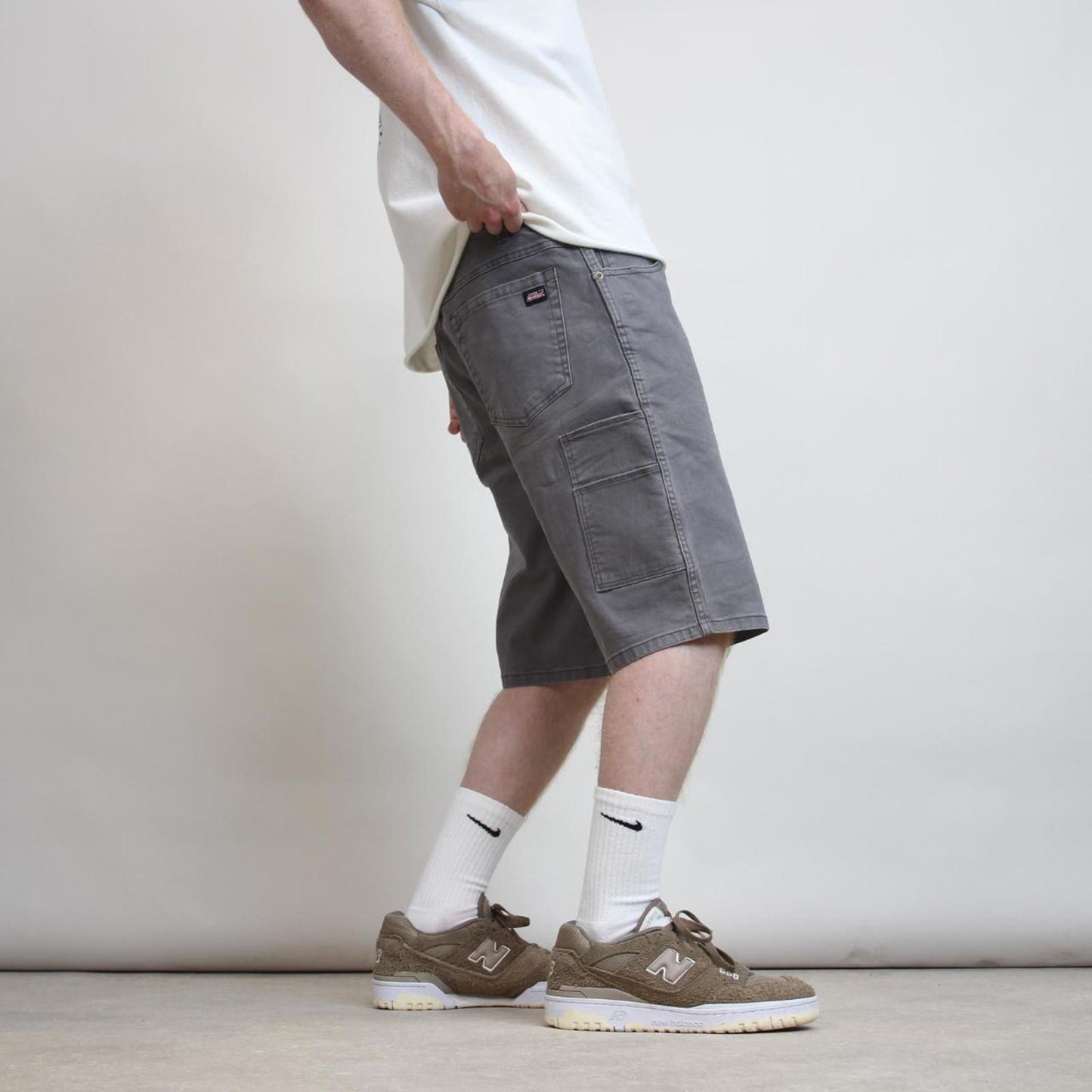 Mens Dickies carpenter jorts W34 grey loose canvasy skater style cargos