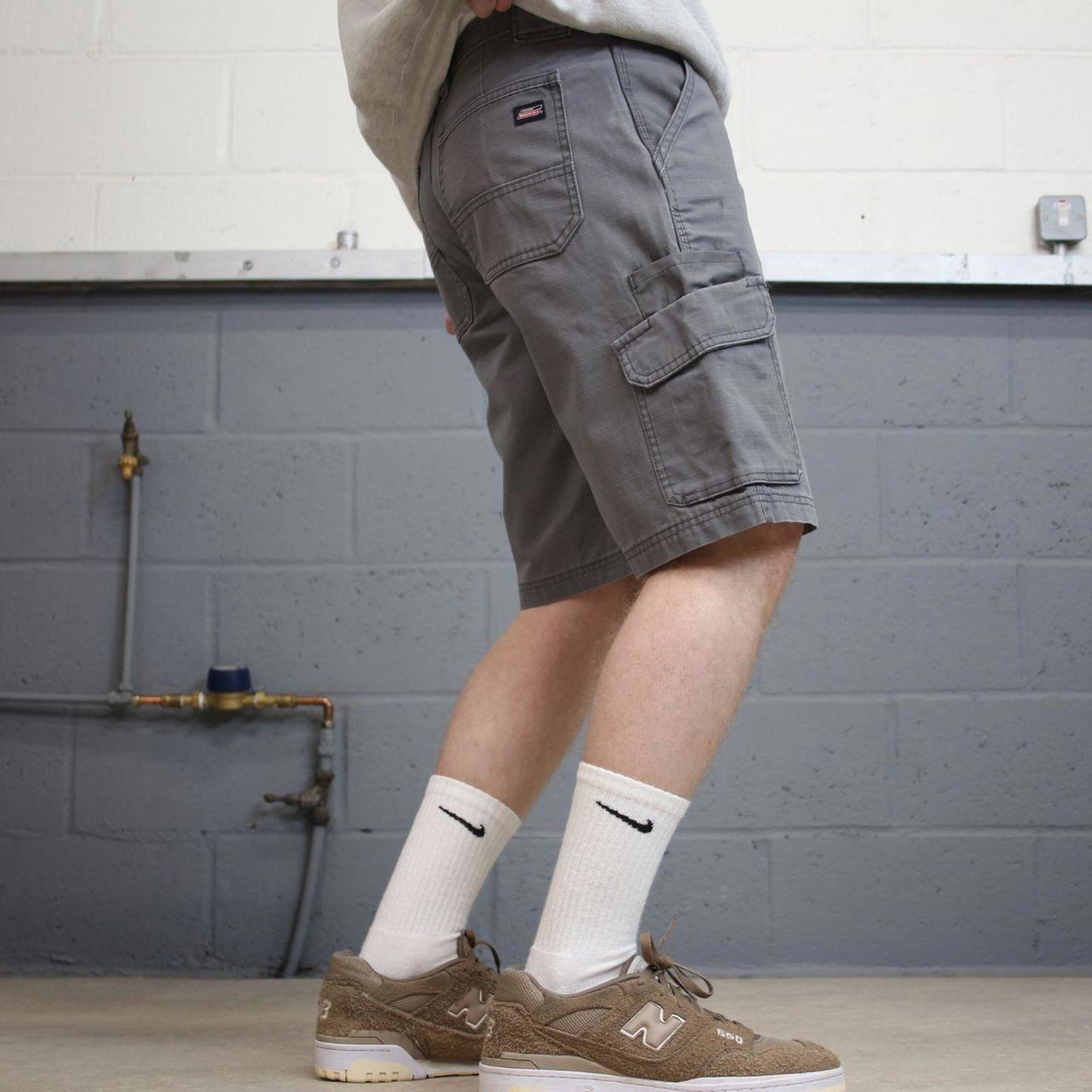 Y2k Dickies carpenter shorts skater style grey Loose leg canvasy summer festival jorts