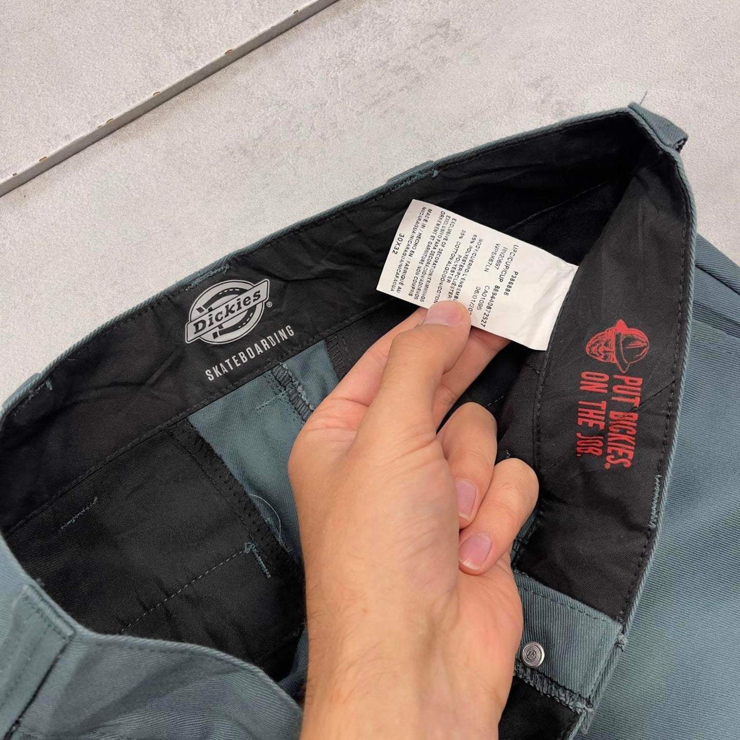 Teal Dickies skateboarding pants W30L32 twill chino style skater pants