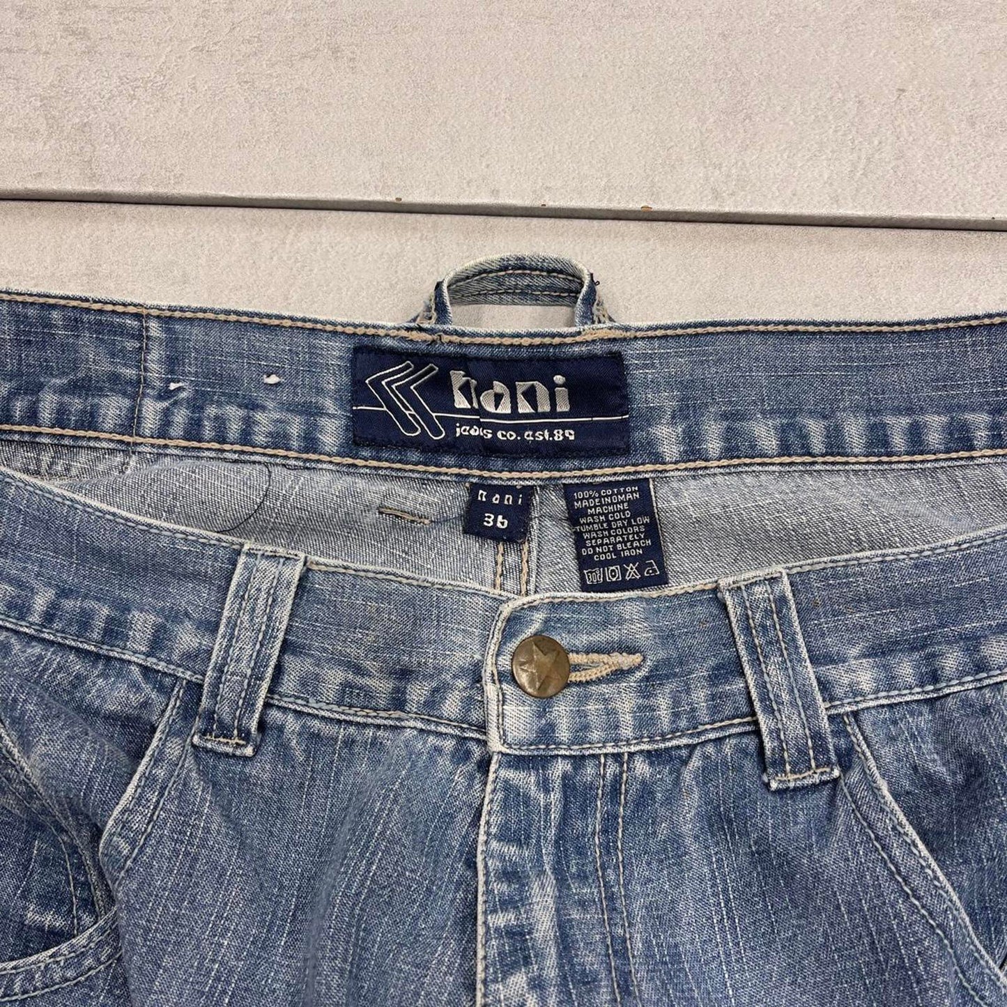 Blue baggy Karl Kani carpenter shorts W36
