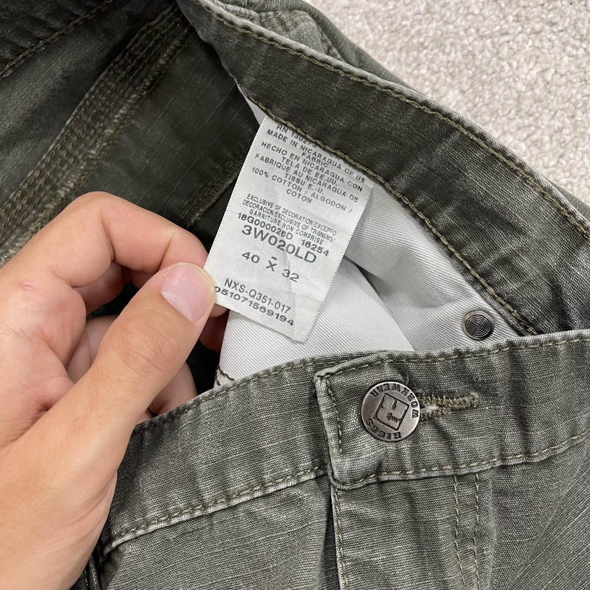 Wrangler carpenter jeans y2k washed green Wide leg canvas Riggs skater work utility pants