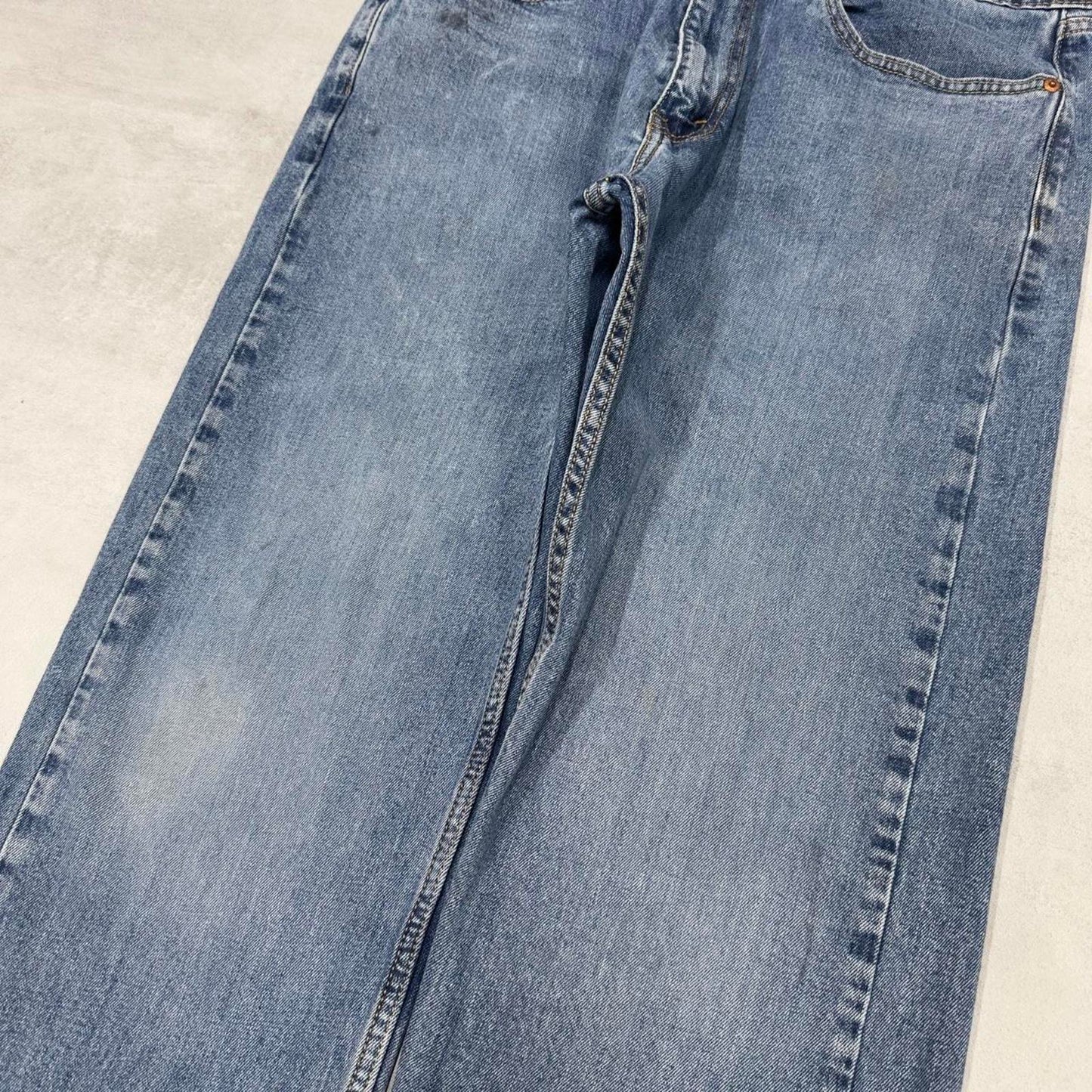 Blue Levis 505 jeans W34L29 blue loose straight leg y2k style pants red tab logo