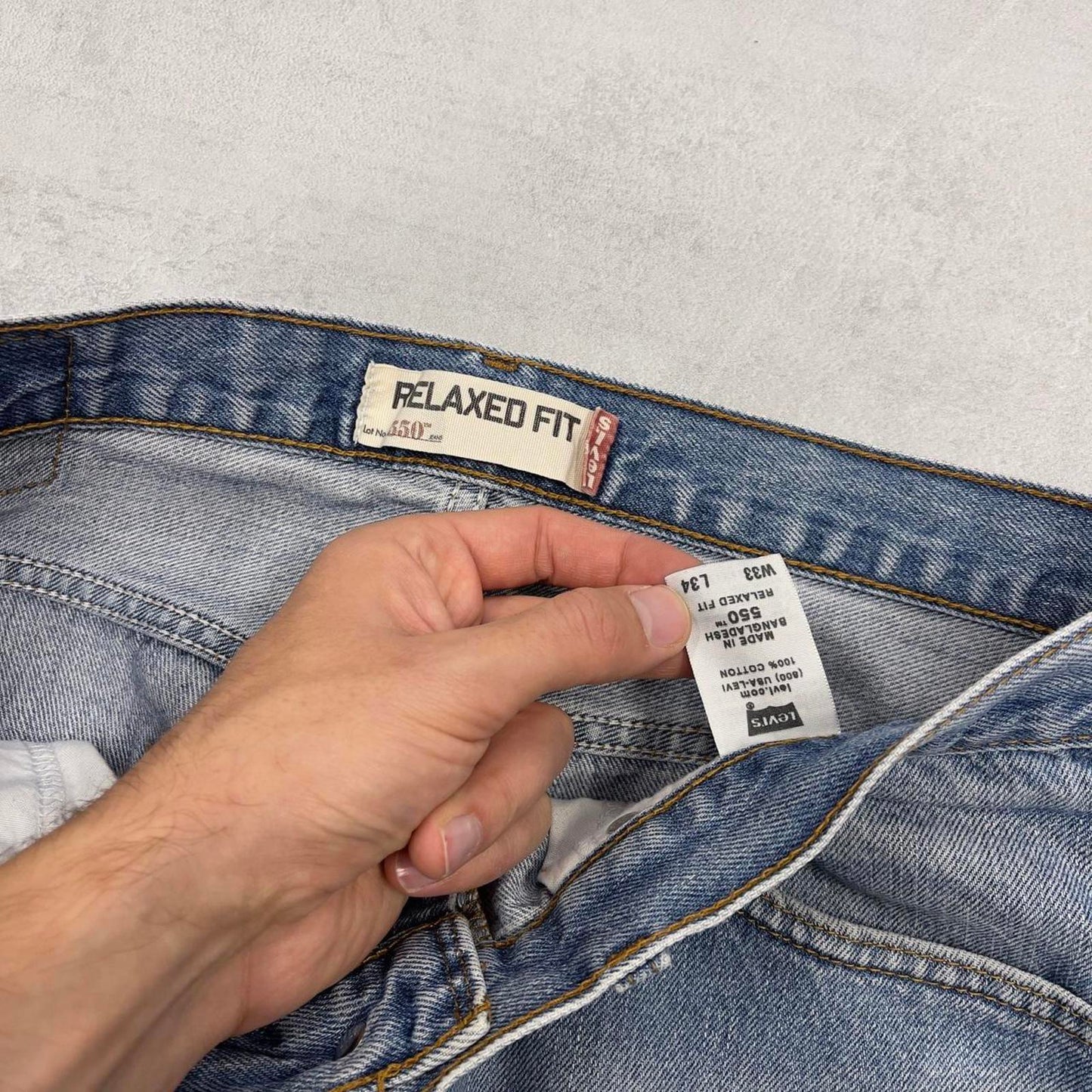 Baggy Levis 550 jeans W33 L34 blue loose 90s relaxed style skater jeans red tab logo