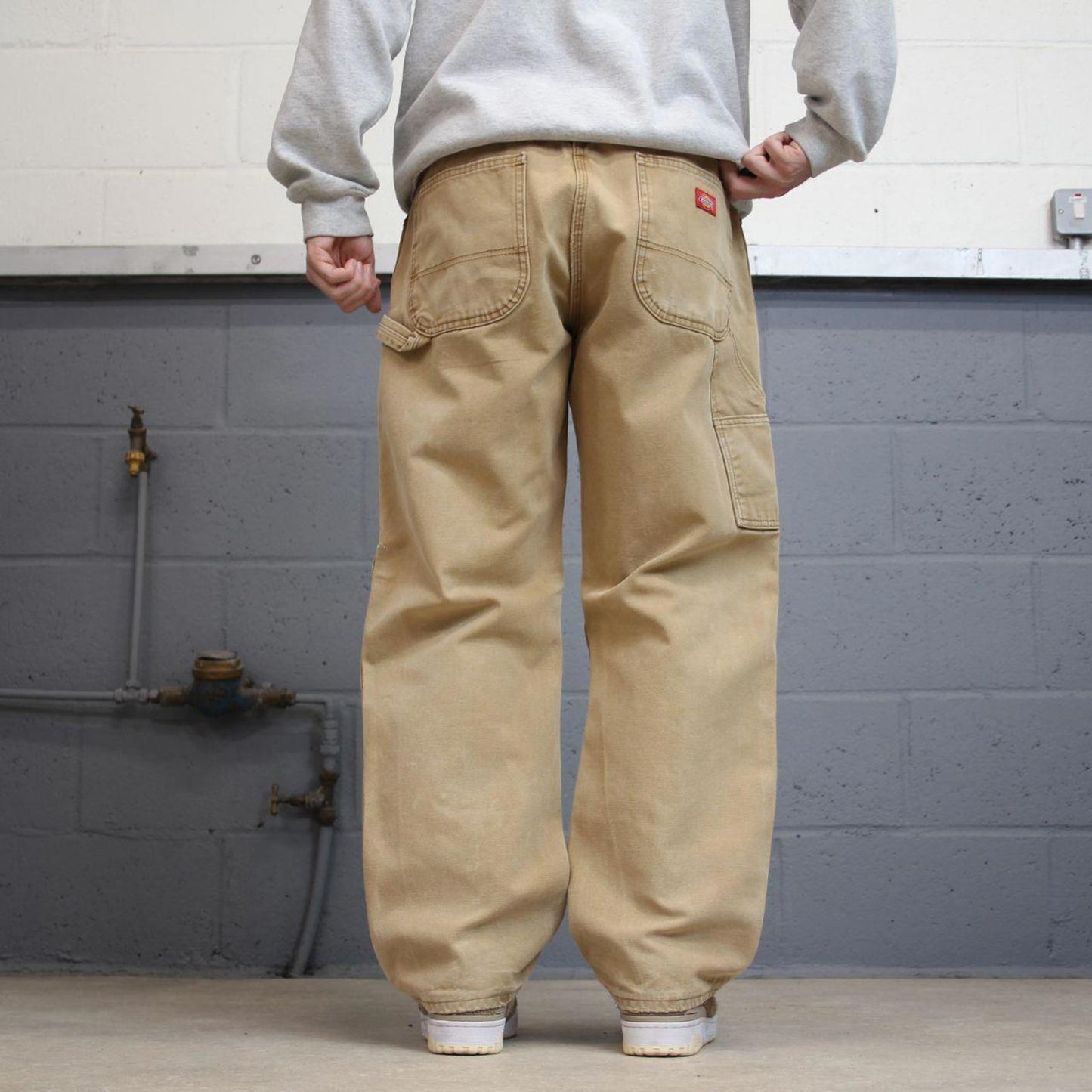Baggy Dickies carpenter jeans W36L30 loose tan canvas cargo skater style pants