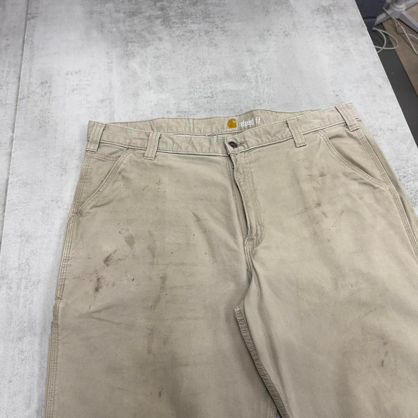 Beige Carhartt Carpenter pants W40