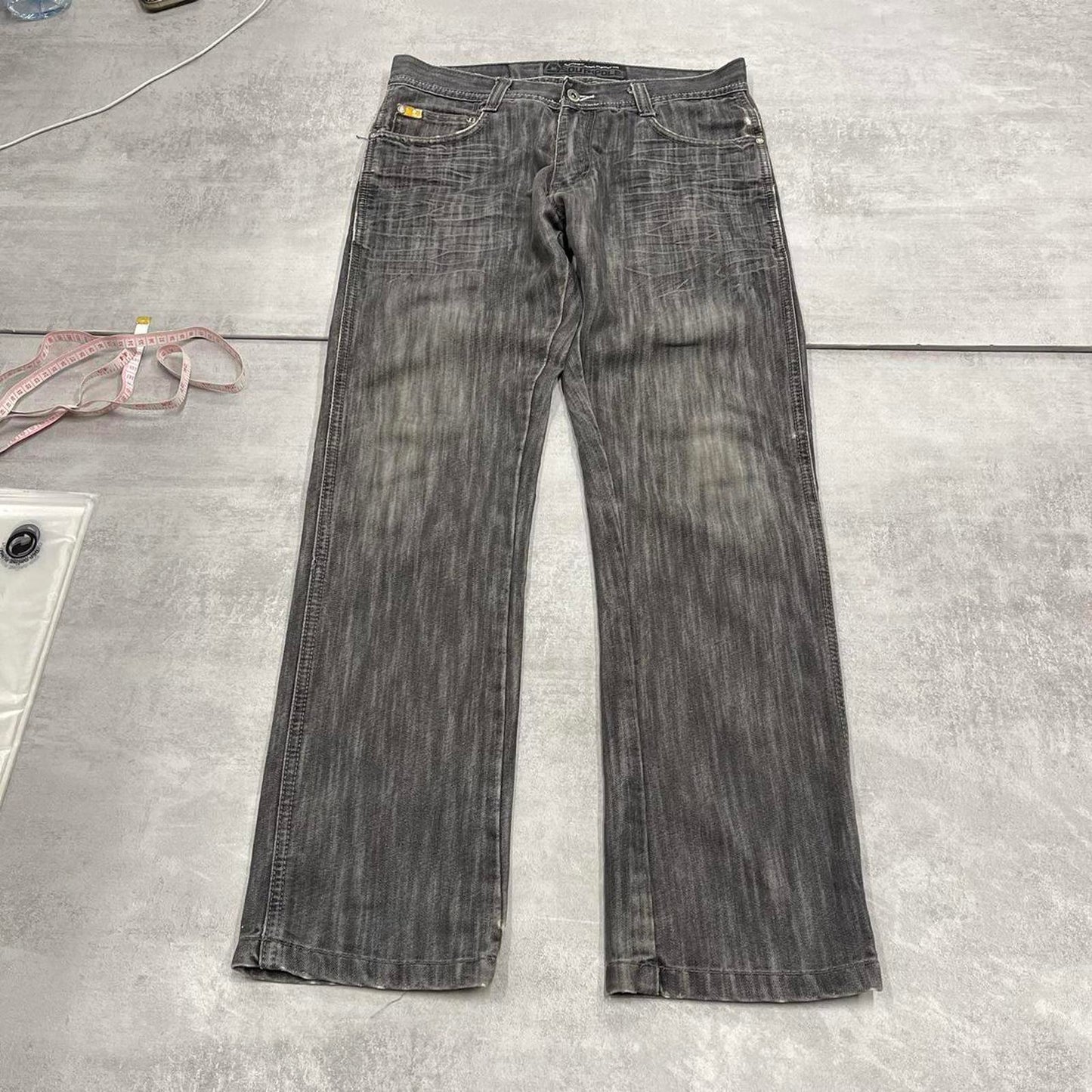 Grey Southpole jeans W32L32 Y2K straight leg 90s style stich detail