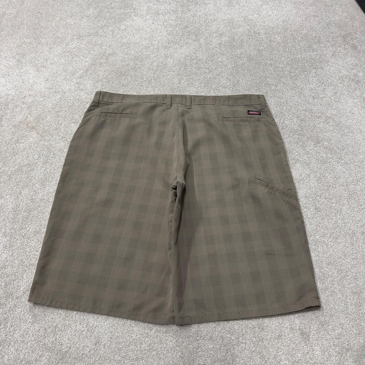 Dickies checkered baggy carpenter shorts khaki Loose long leg skater / surf check shorts festival