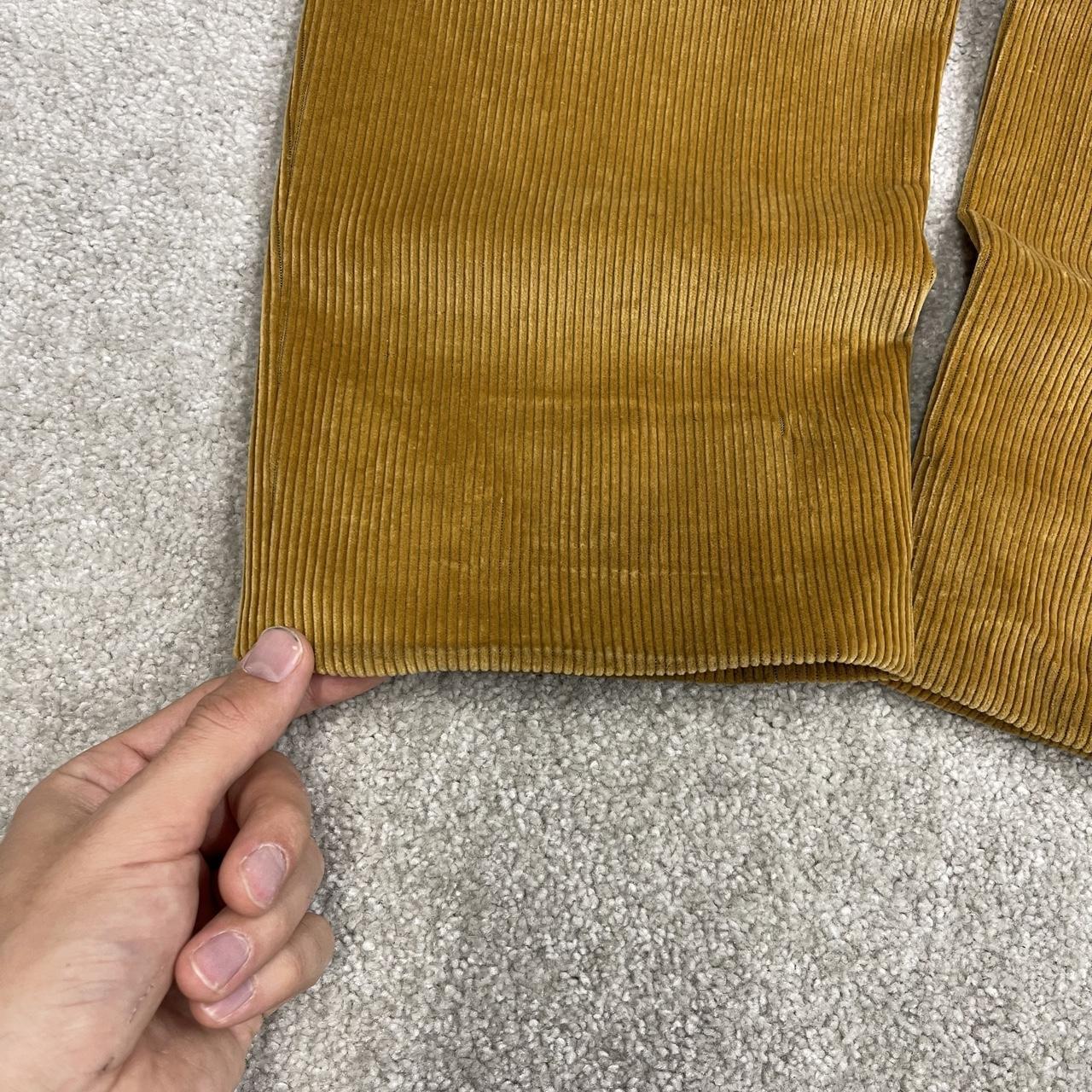 Wide wale corduroy pants tan straight leg Harryland Velcorex jumbo cord trousers, belt loops