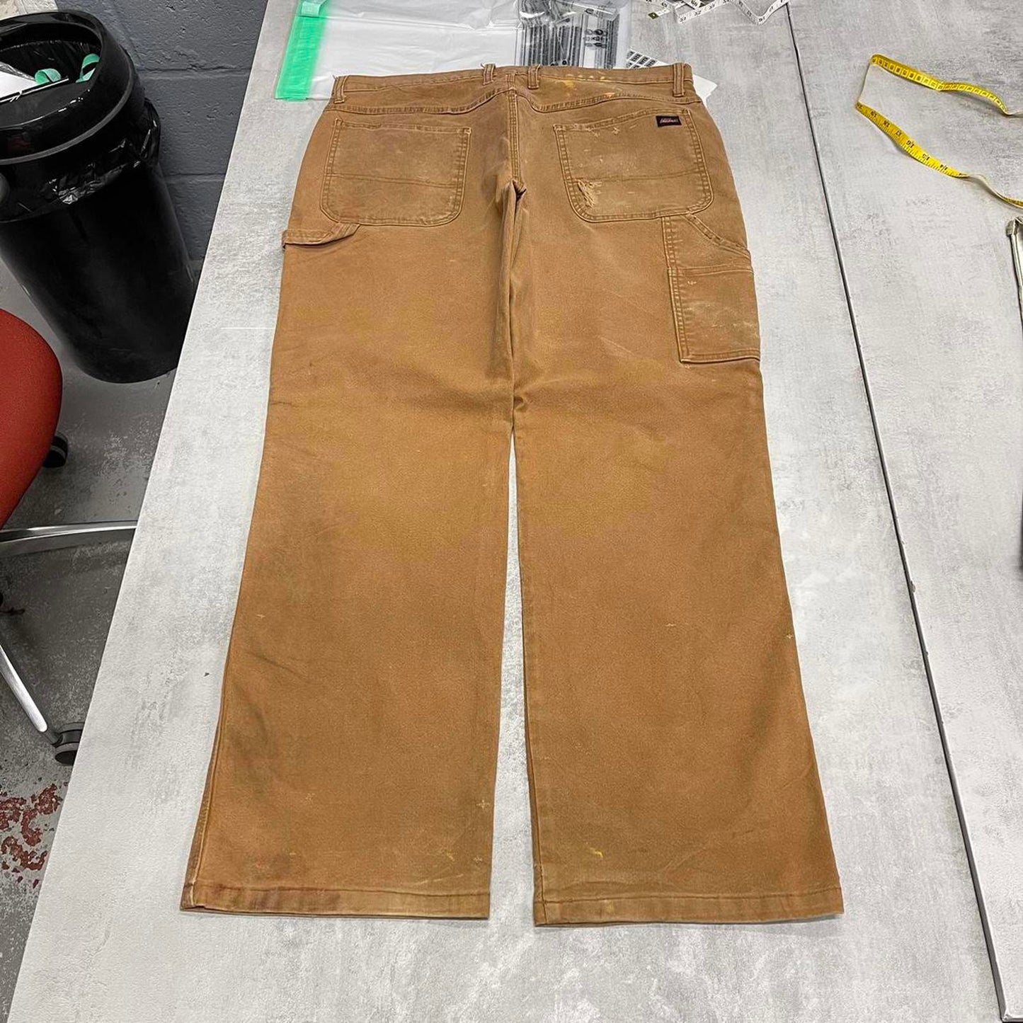 Tan Dickies carpenter jeans W38L32 loose canvas cargo skater pants