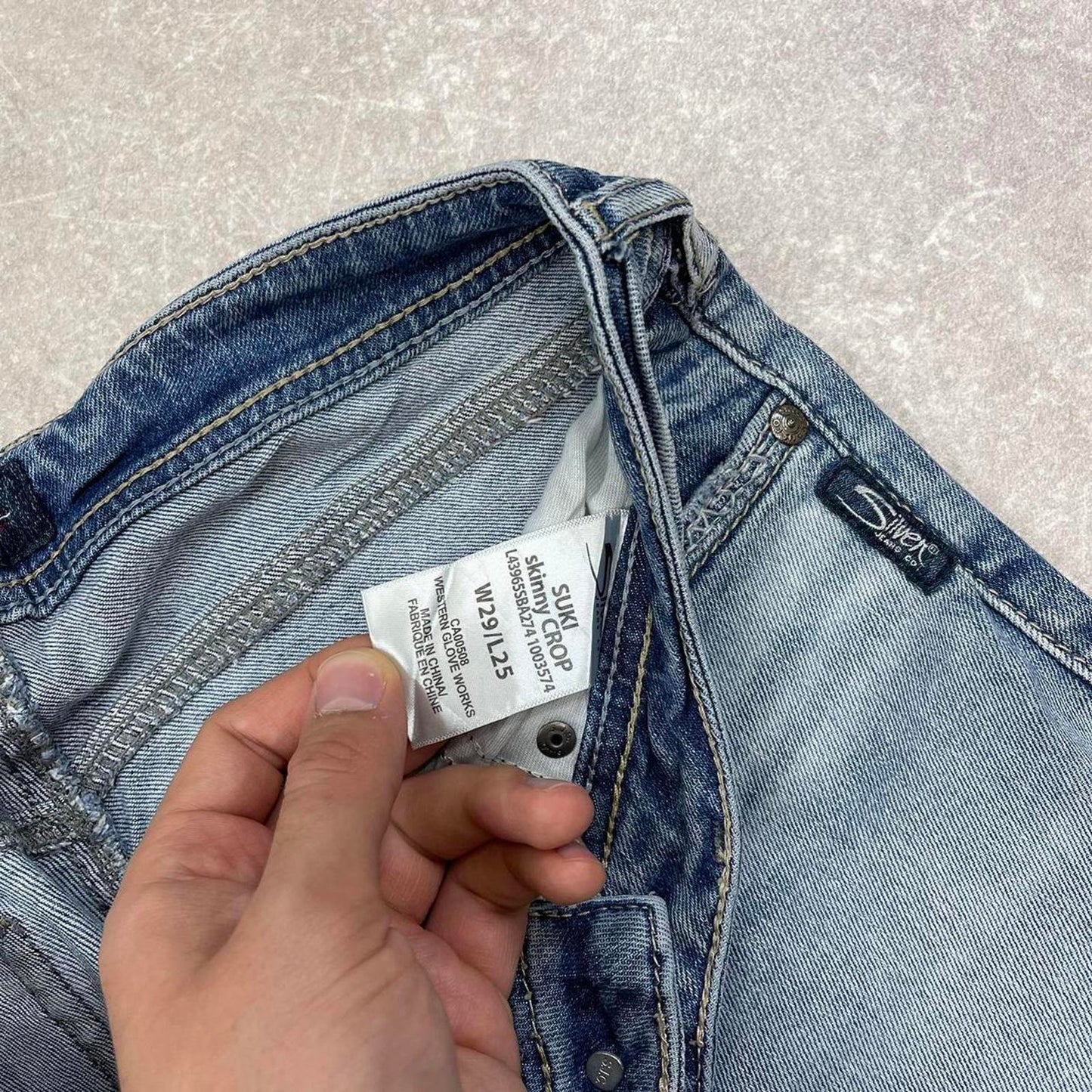 Blue embroidered Silver jeans W30L30 Skinny denim skate jeans embroidered designs