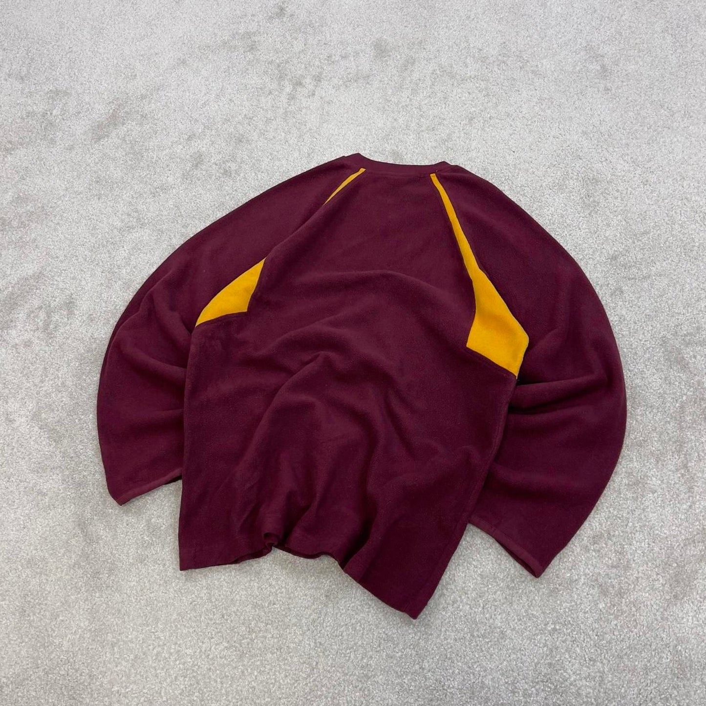 Burgundy Nike Team technical pullover fleece L women's embroidered swoosh logo Minnesota autumn y2k