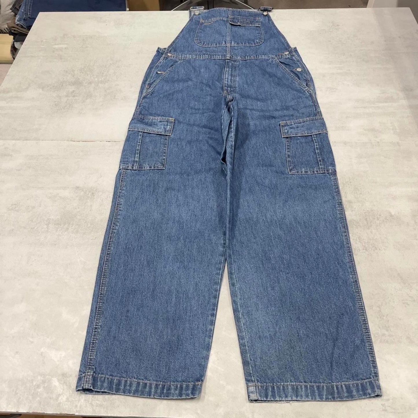 Vintage Faded Glory dungarees Large W38L33 blue mens denim overalls