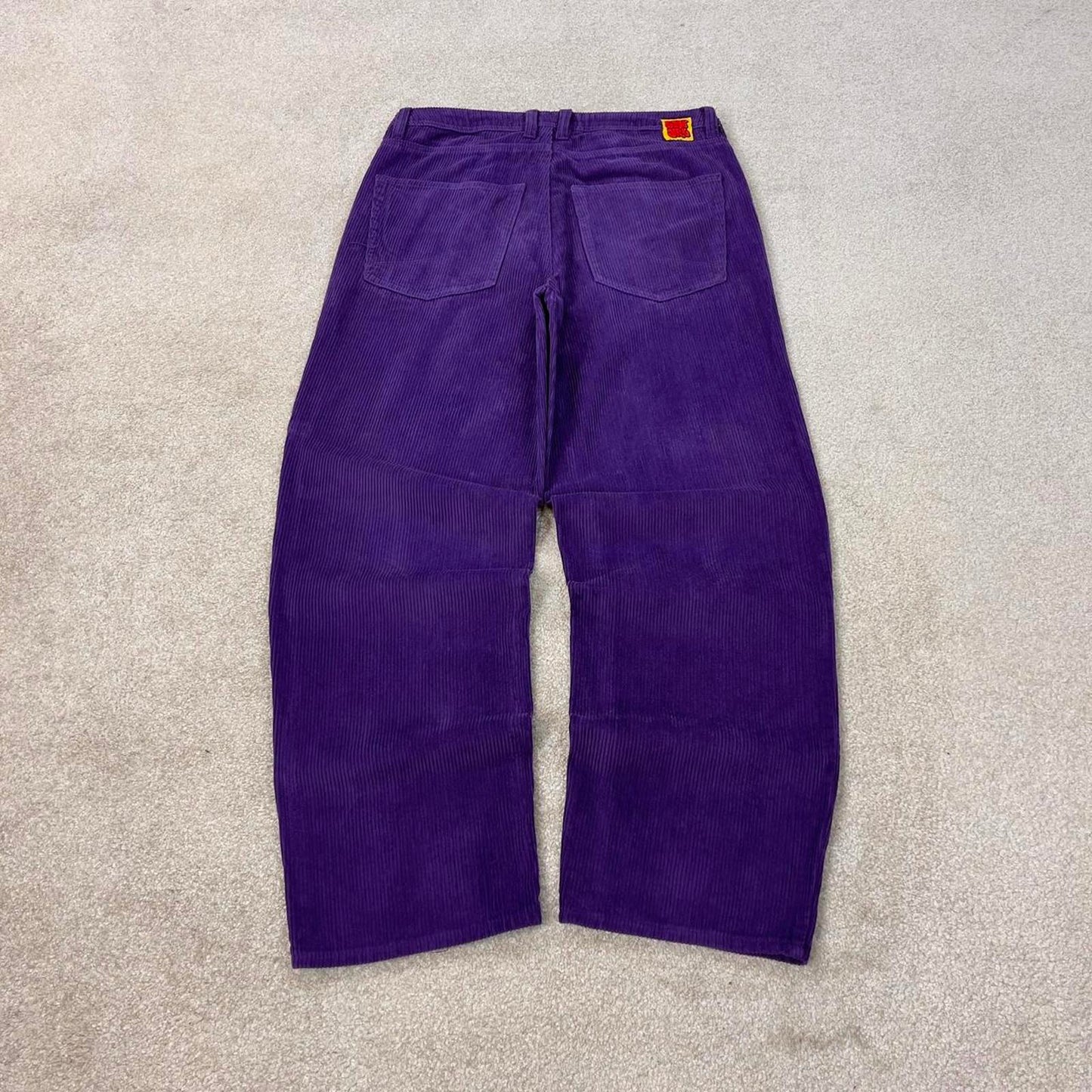 Purple Empyre wide wale jumbo corduroy trousers W34L31 chunky baggy cord pants 90s skate style