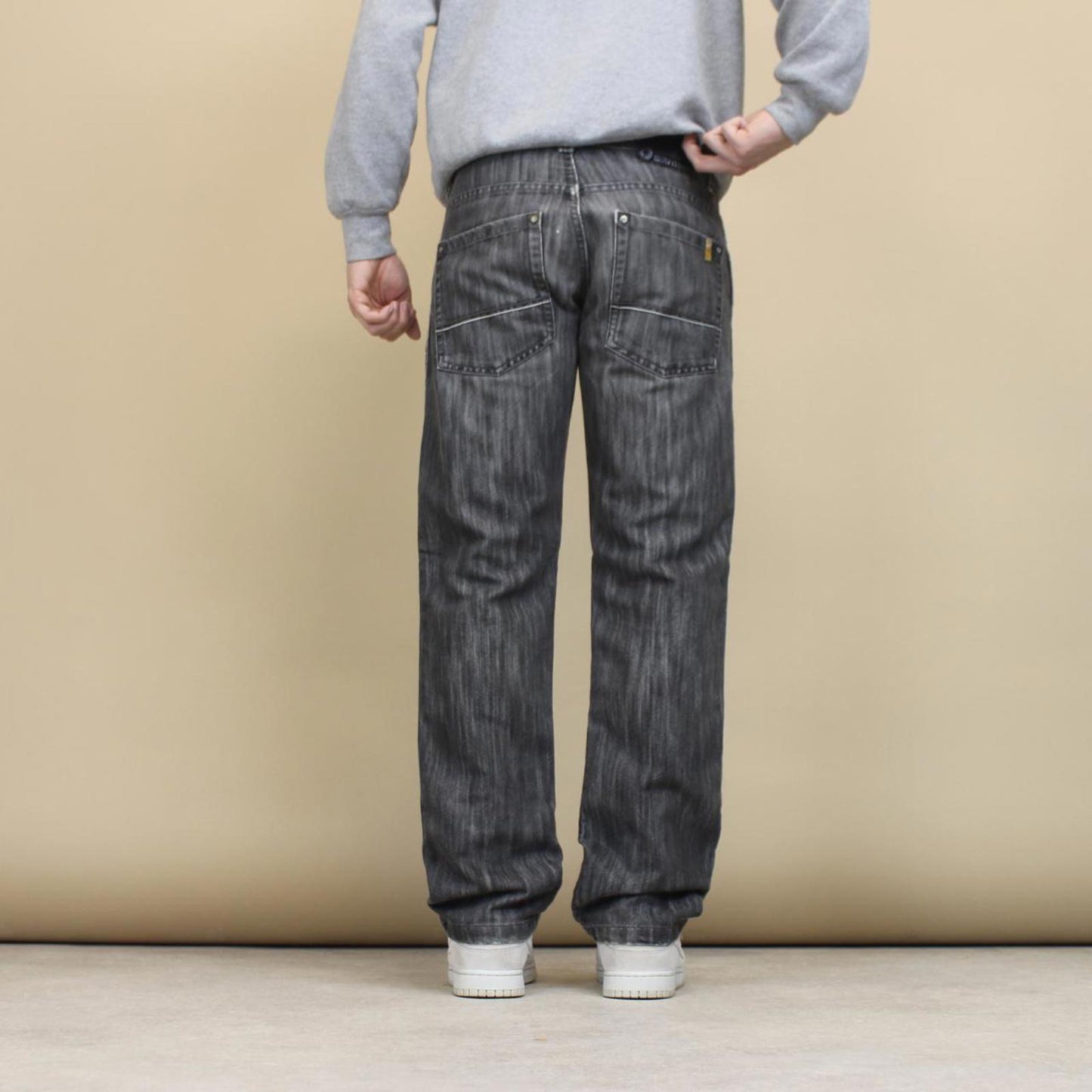 Grey Southpole jeans W32L32 Y2K straight leg 90s style stich detail