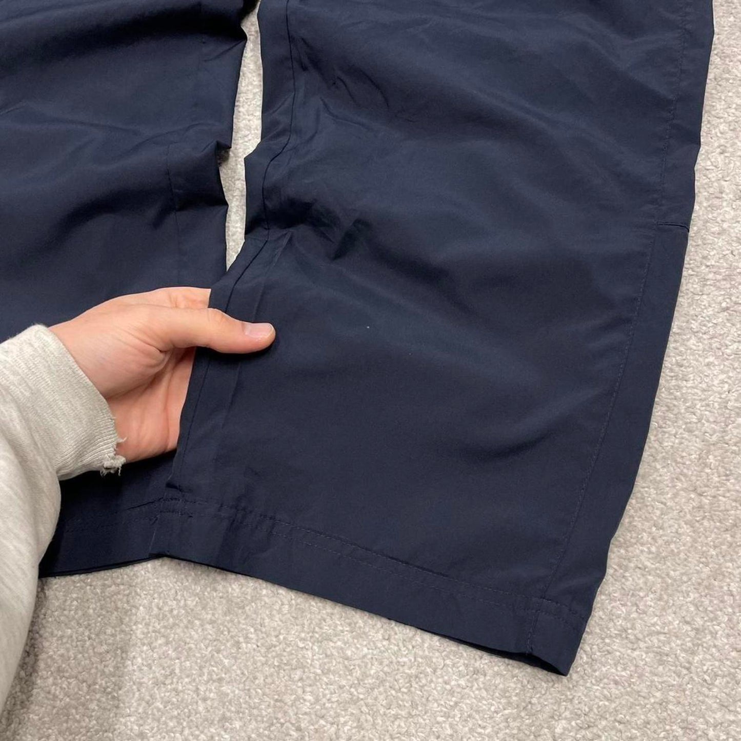 Y2k baggy Adidas tracksuit bottoms navy Loose floaty drawstring track pants embroidered logo