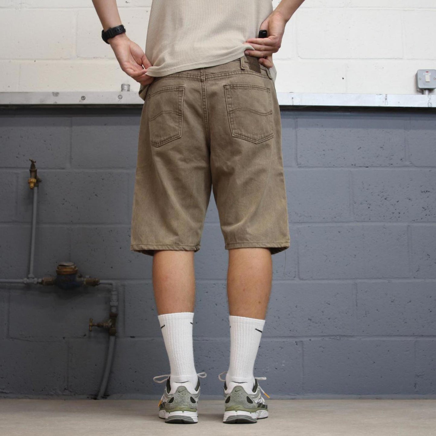 Vintage khaki brown Lee jorts W38