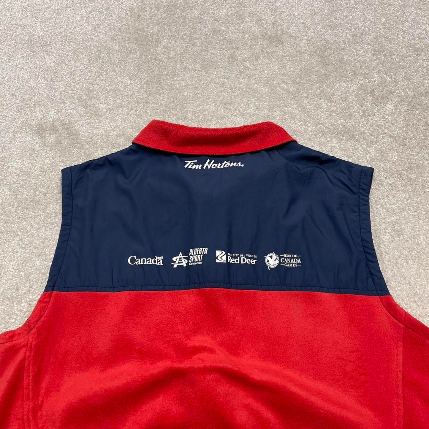 00s Columbia technical fleece gilet L men’s red full zip up autumn tech casual fall