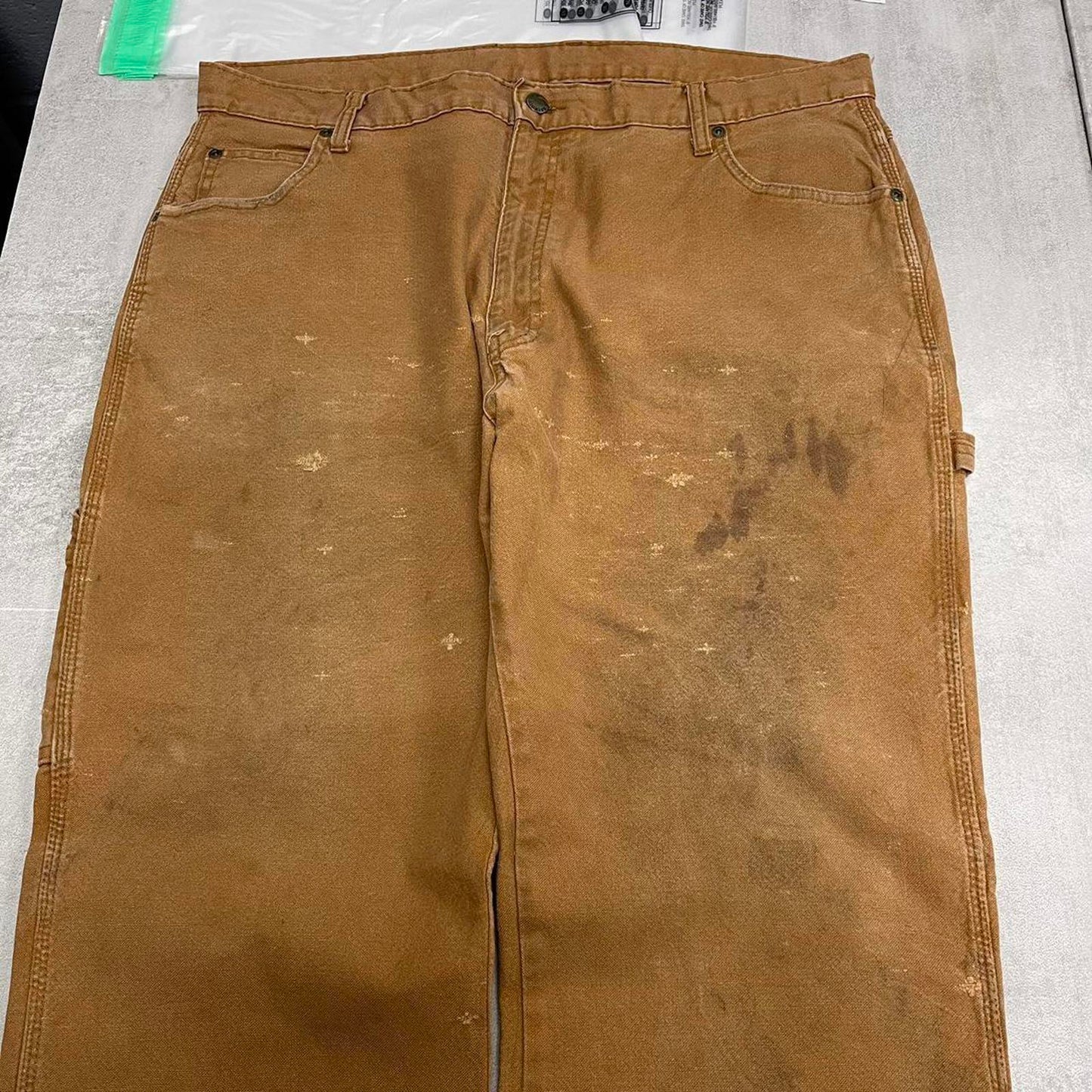 Tan Dickies carpenter jeans W38L32 loose canvas cargo skater pants