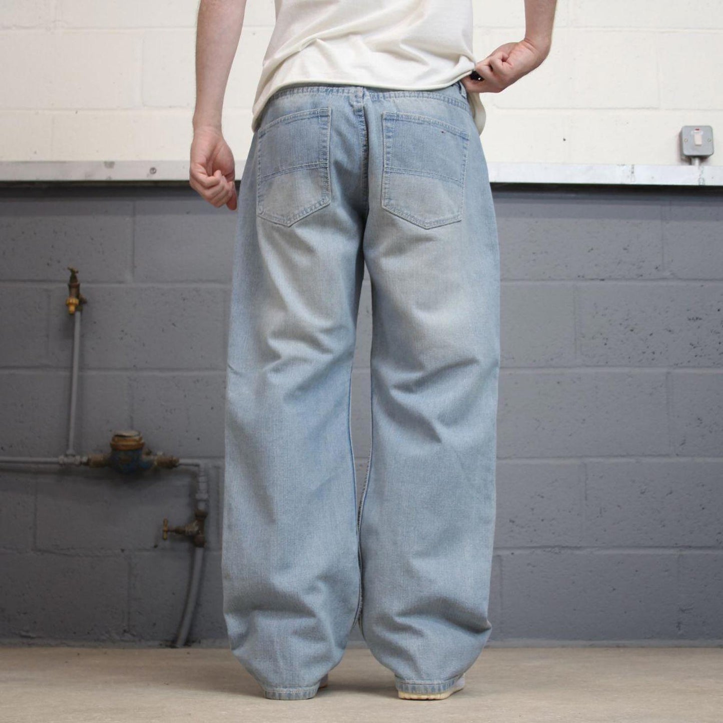 Baggy PJ Mark jeans W34 L31 blue loose leg denim 90s style skater jeans