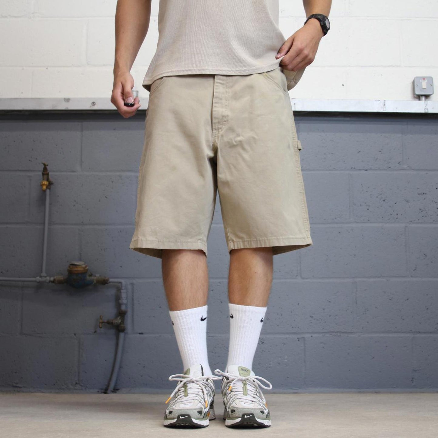 Mens baggy Wrangler carpenter Shorts W36
