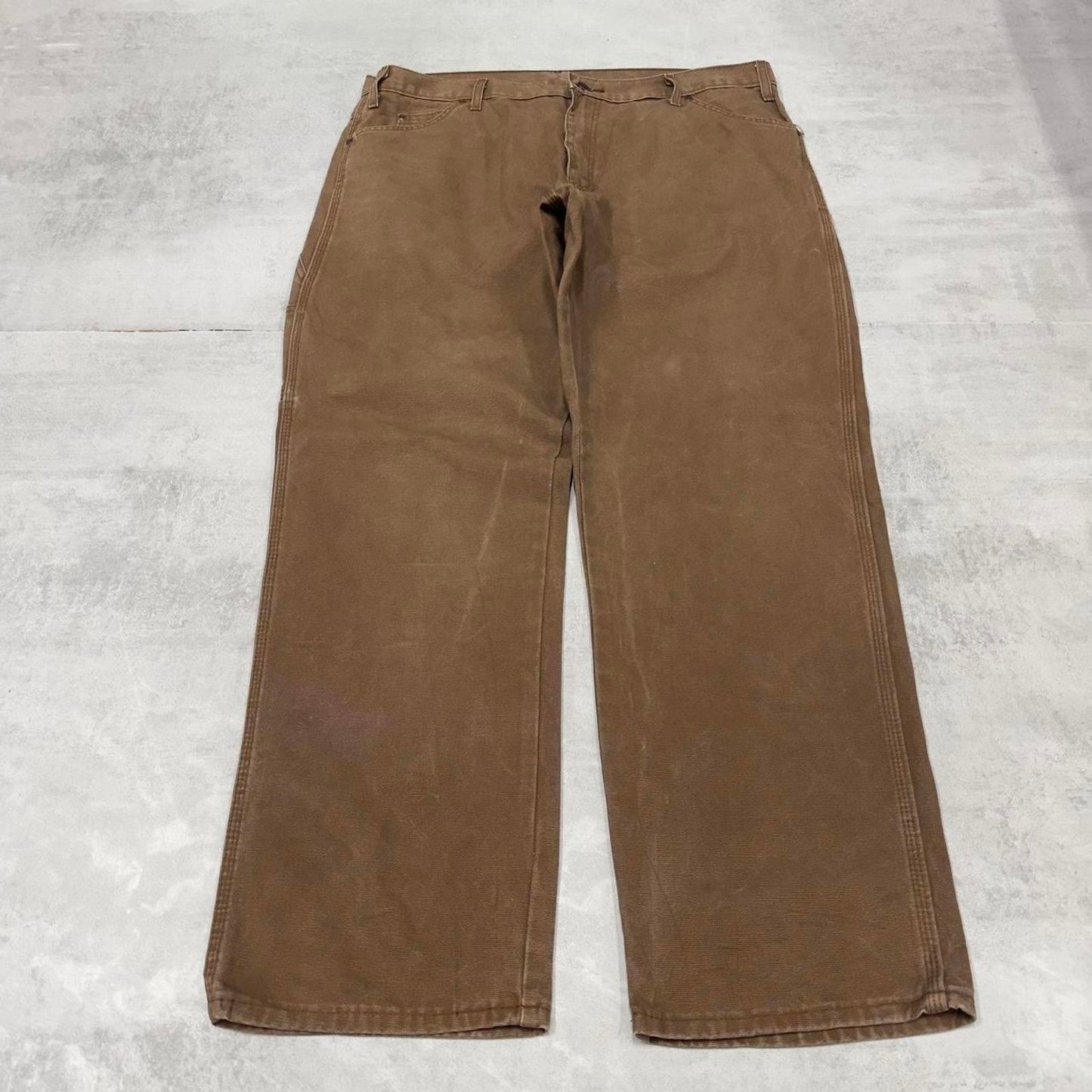 Baggy Dickies carpenter jeans W38L32 90s skate style brown thick canvas cargos