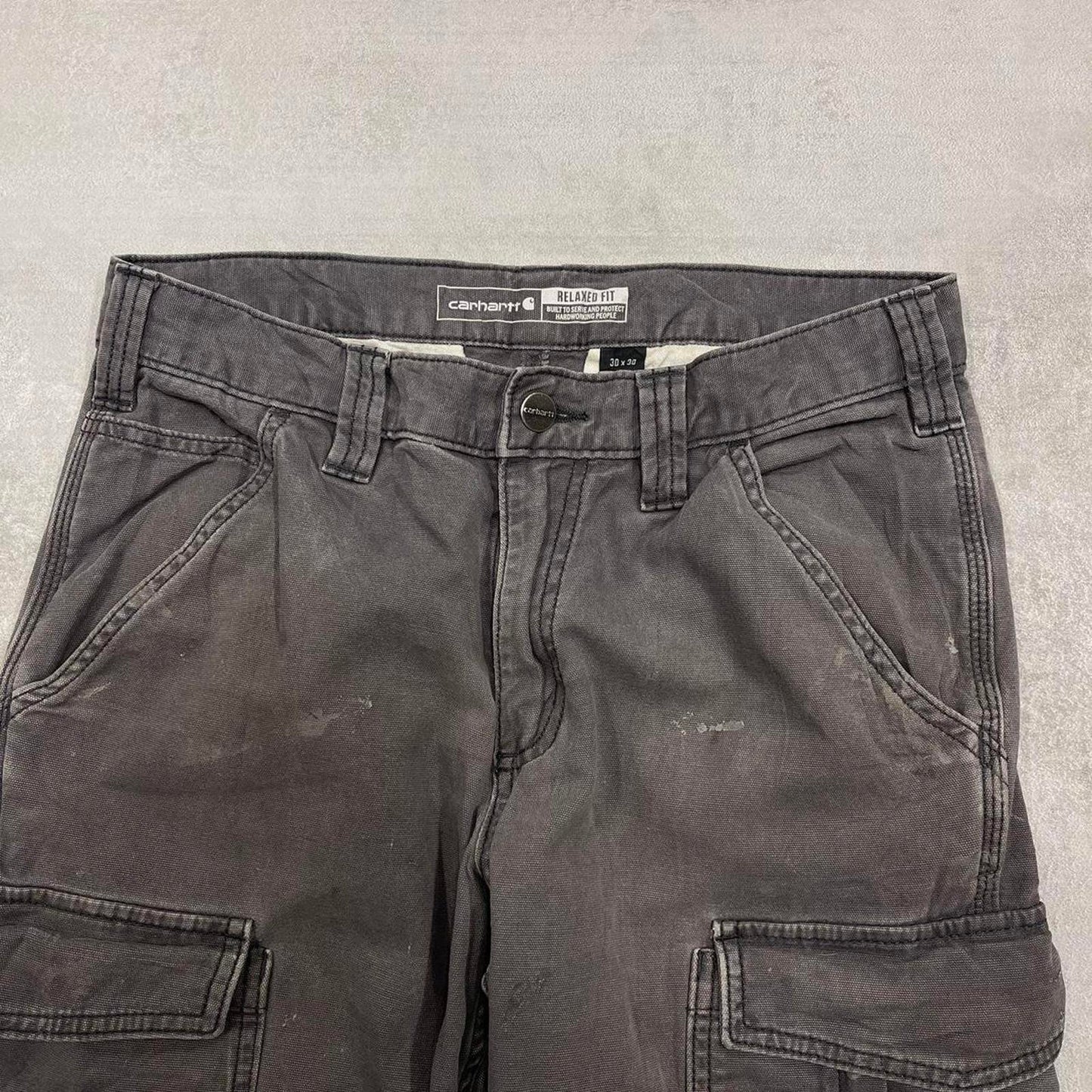 Grey Carhartt cargo trousers W30L28