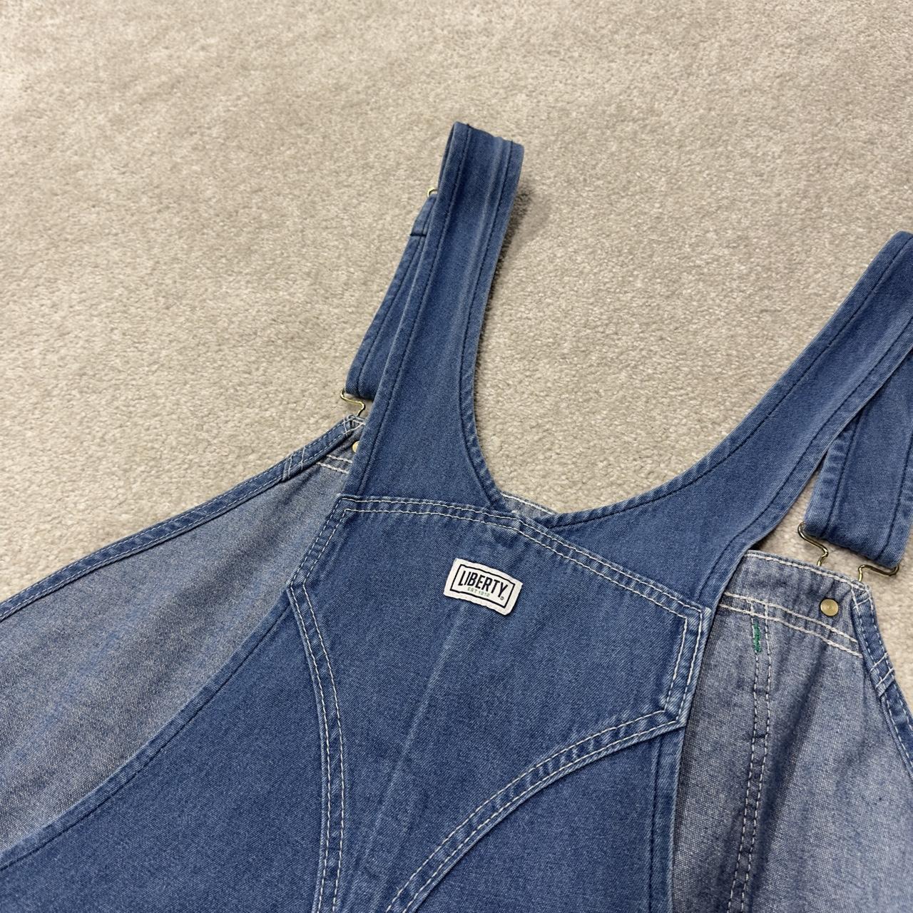 Vintage baggy denim Dungarees wide leg y2k blue Liberty workwear bib & brace overalls utility