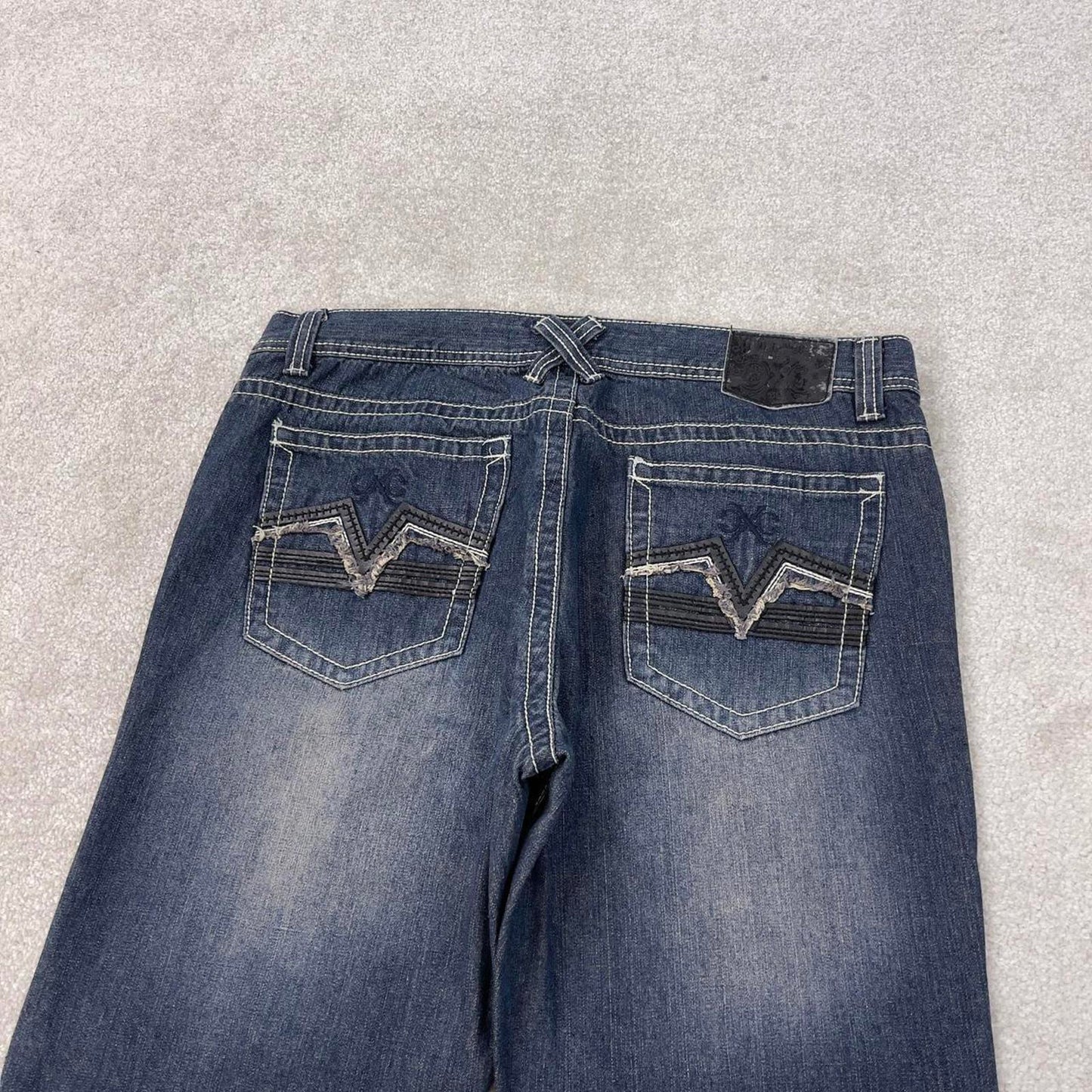 Blue Xtreme Couture jeans W36L30 blue loose y2k 00s style jeans embroidered stitch detail