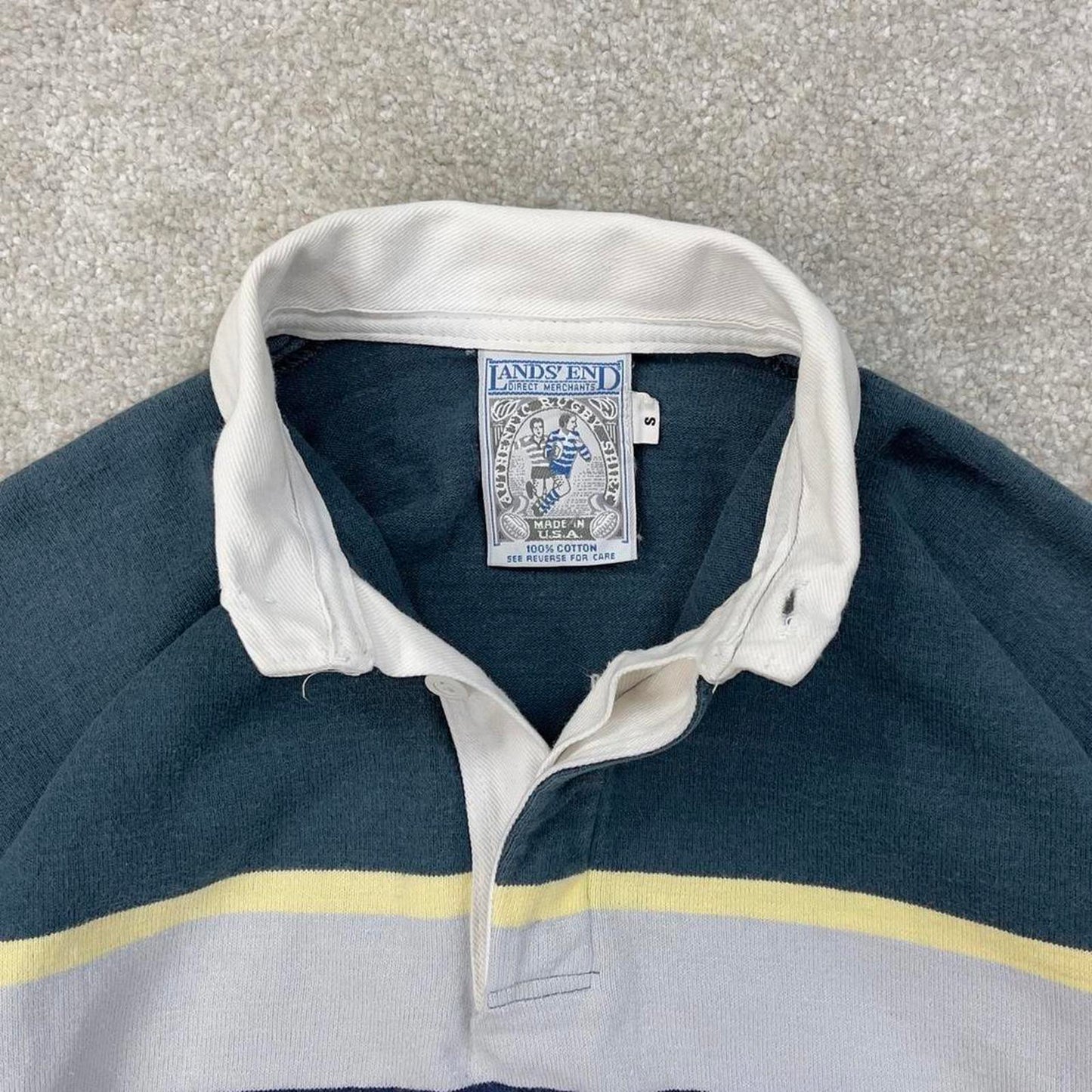 Green Lands' End Vintage Rugby Shirt S