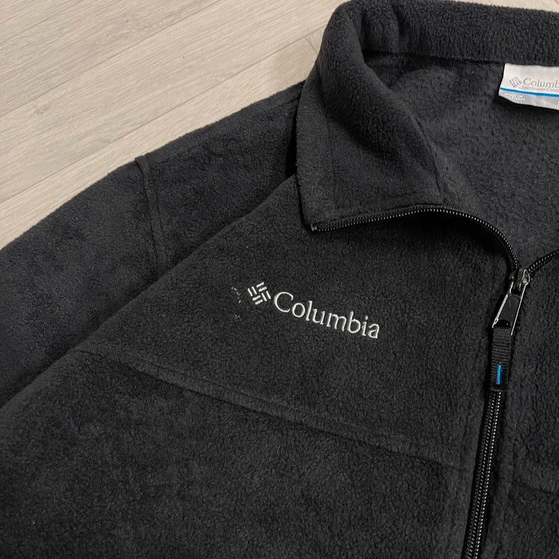 Y2K Columbia technical fleece XL men’s black full zip up autumn adjustable waist