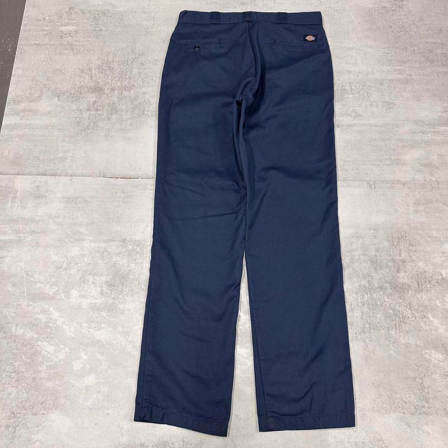 Navy Dickies Pants W36L34 loose flannel lined chino trousers