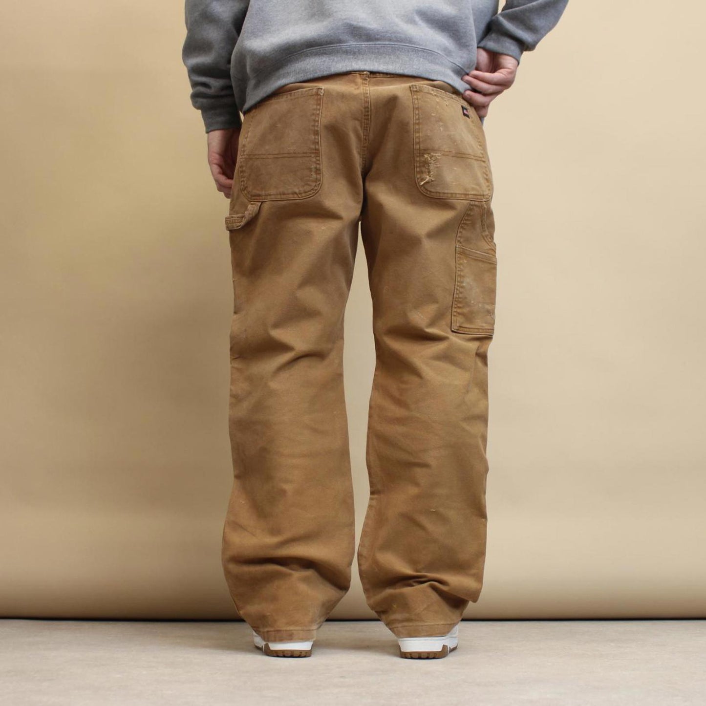 Tan Dickies carpenter jeans W38L32 loose canvas cargo skater pants