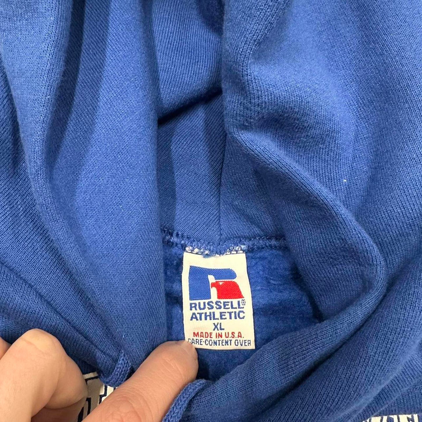 Blue vintage Russell hoodie XL