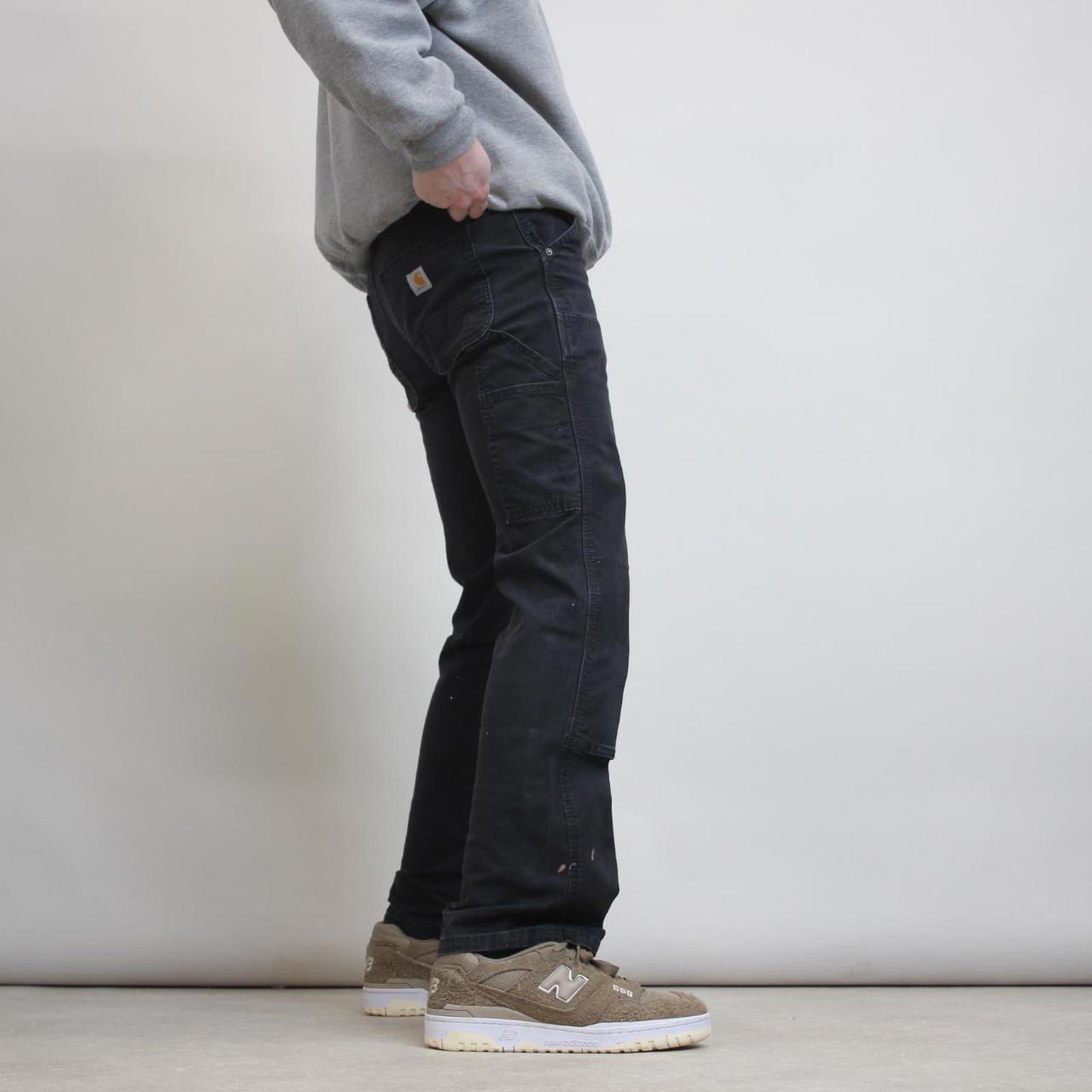 Black Carhartt double knee carpenter pants size 4 W30L30 utility cargo