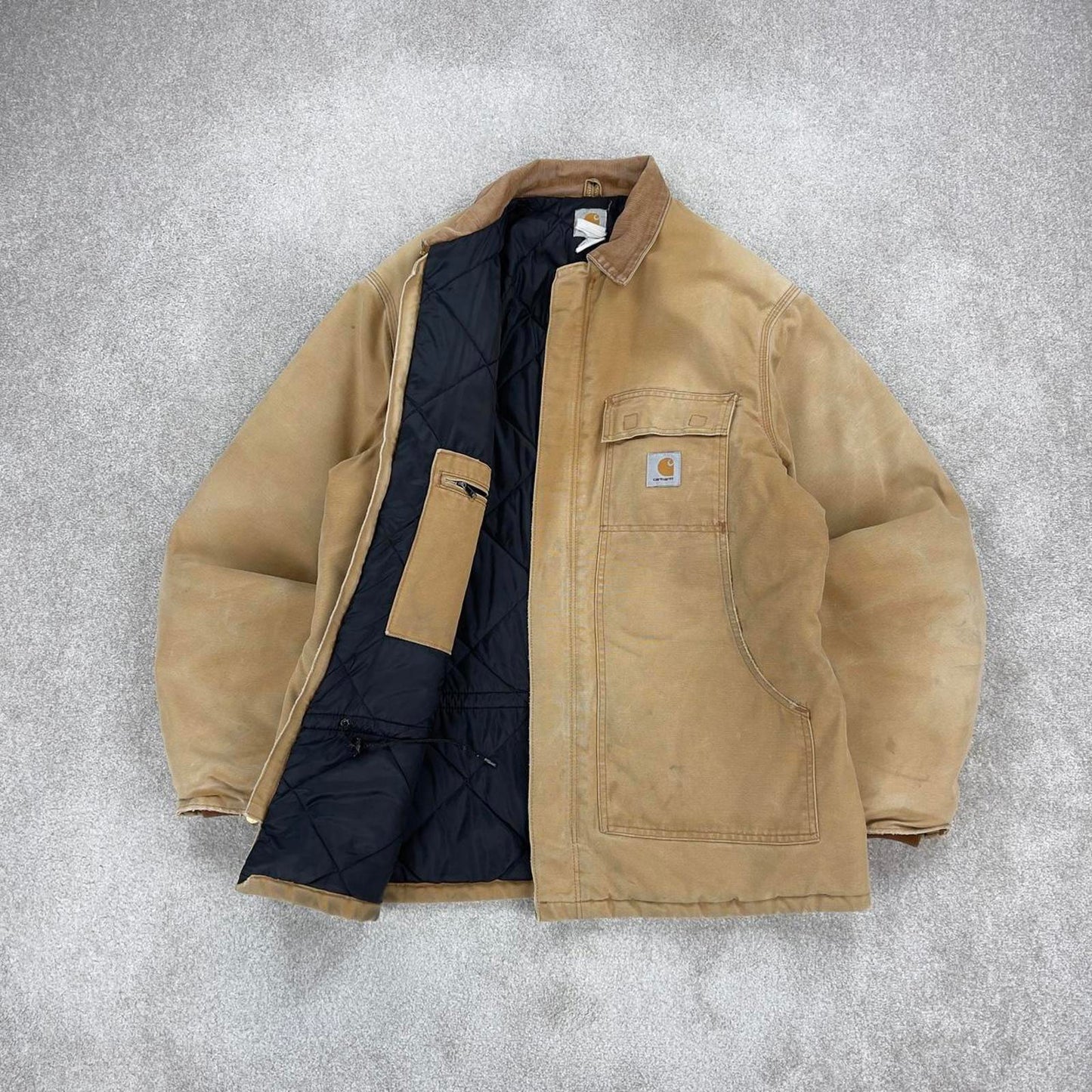 Hamilton brown Carhartt jacket XL - canvas arctic quilt lined chore coat collar