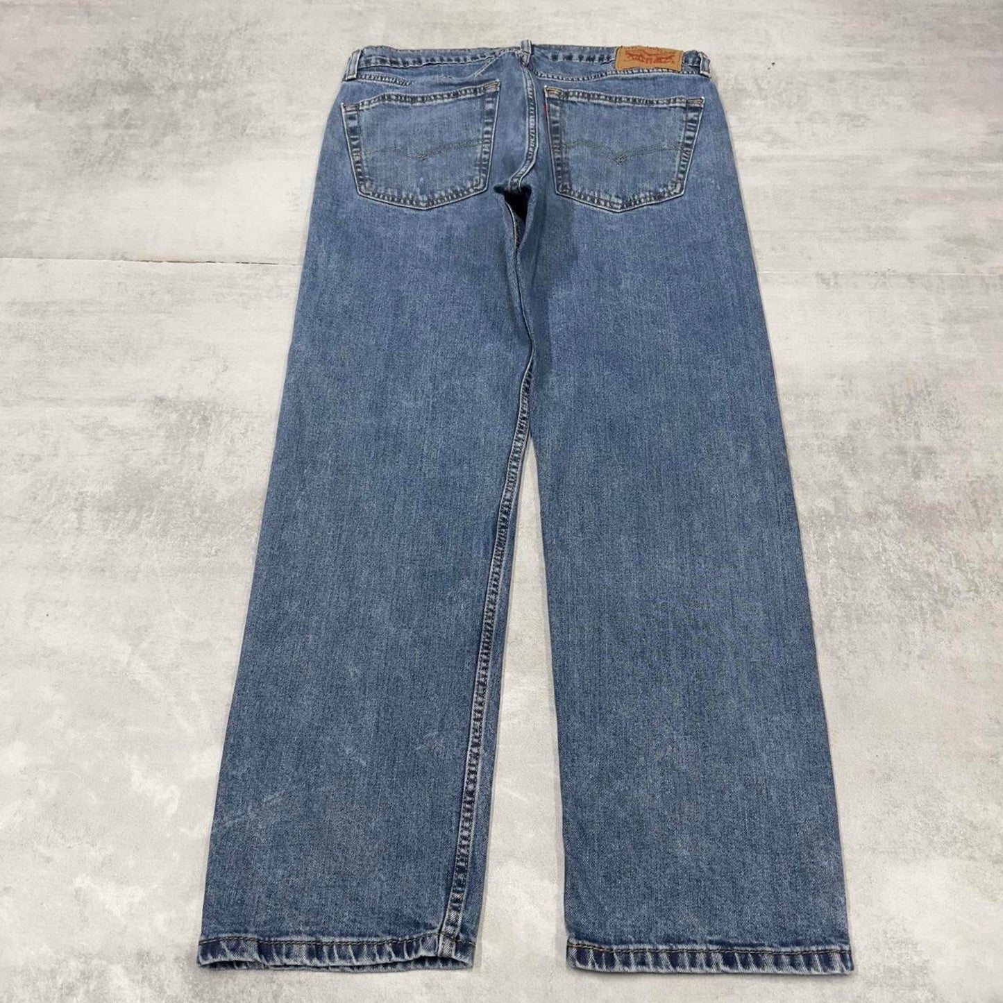 Blue Levis 505 jeans W34L29 blue loose straight leg y2k style pants red tab logo